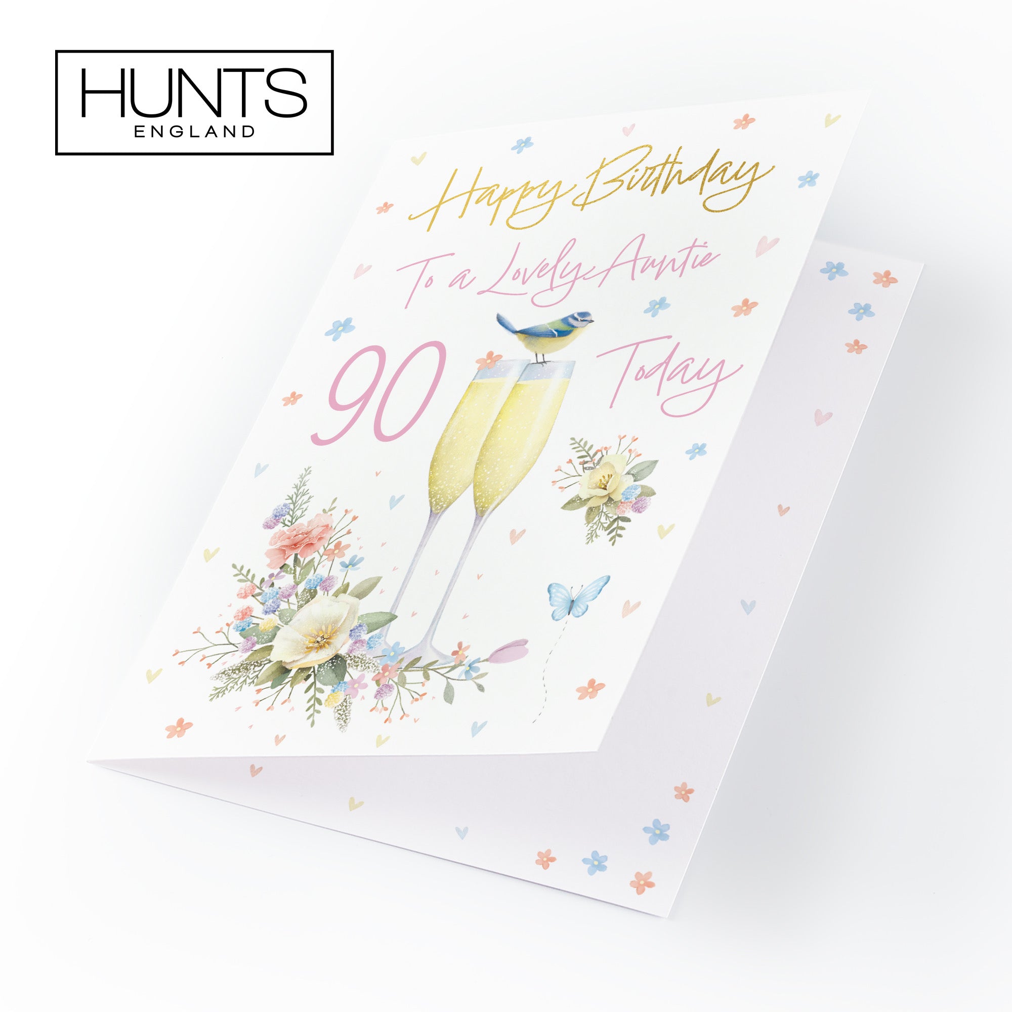 90th Auntie Champagne Flutes Gold Foil Birthday Card Milo's Gallery - Default Title (B0CZ4B6CBH)