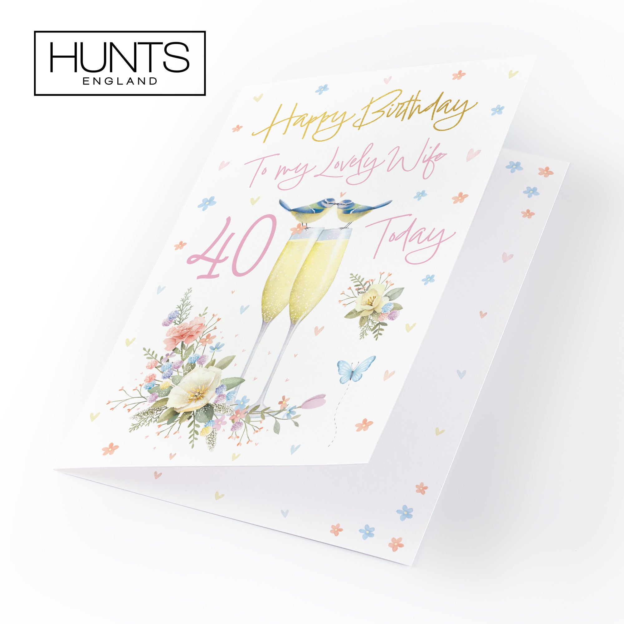 40th Wife Champagne Flutes Gold Foil Birthday Card Milo's Gallery - Default Title (B0CZ4B6S55)