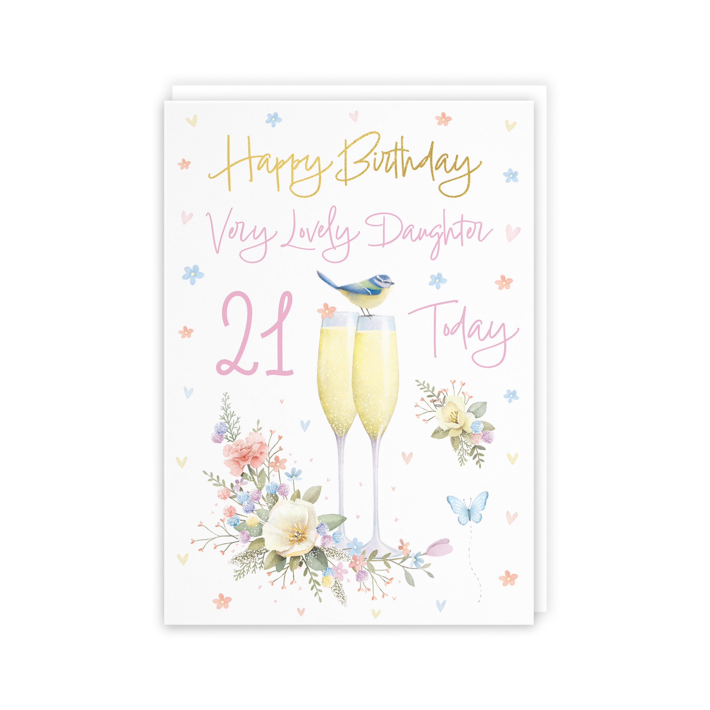 21st Daughter Champagne Flutes Gold Foil Birthday Card Milo's Gallery - Default Title (B0CZ4B85P6)