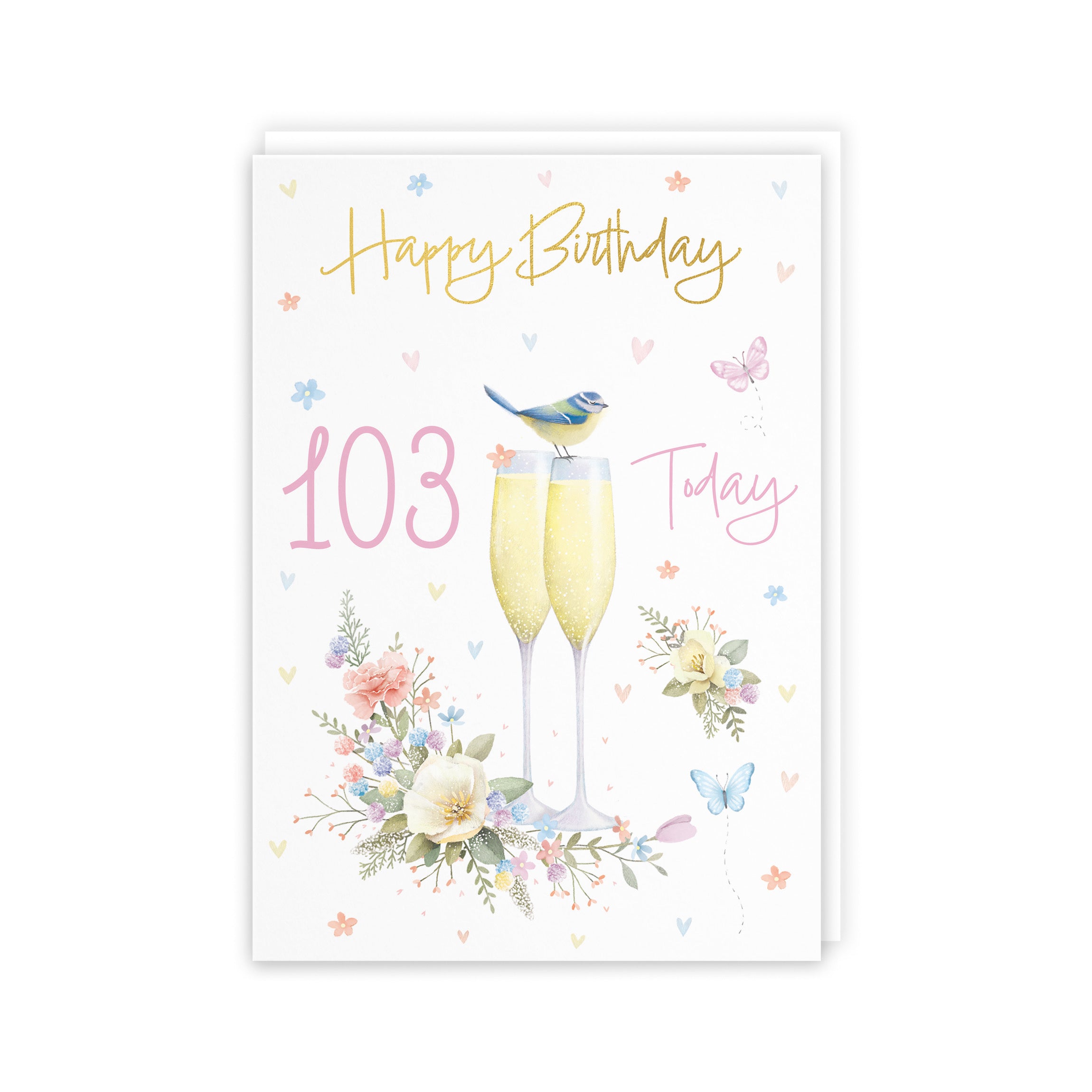 103rd Champagne Flutes Gold Foil Birthday Card Milo's Gallery - Default Title (B0CZ4BMP1M)