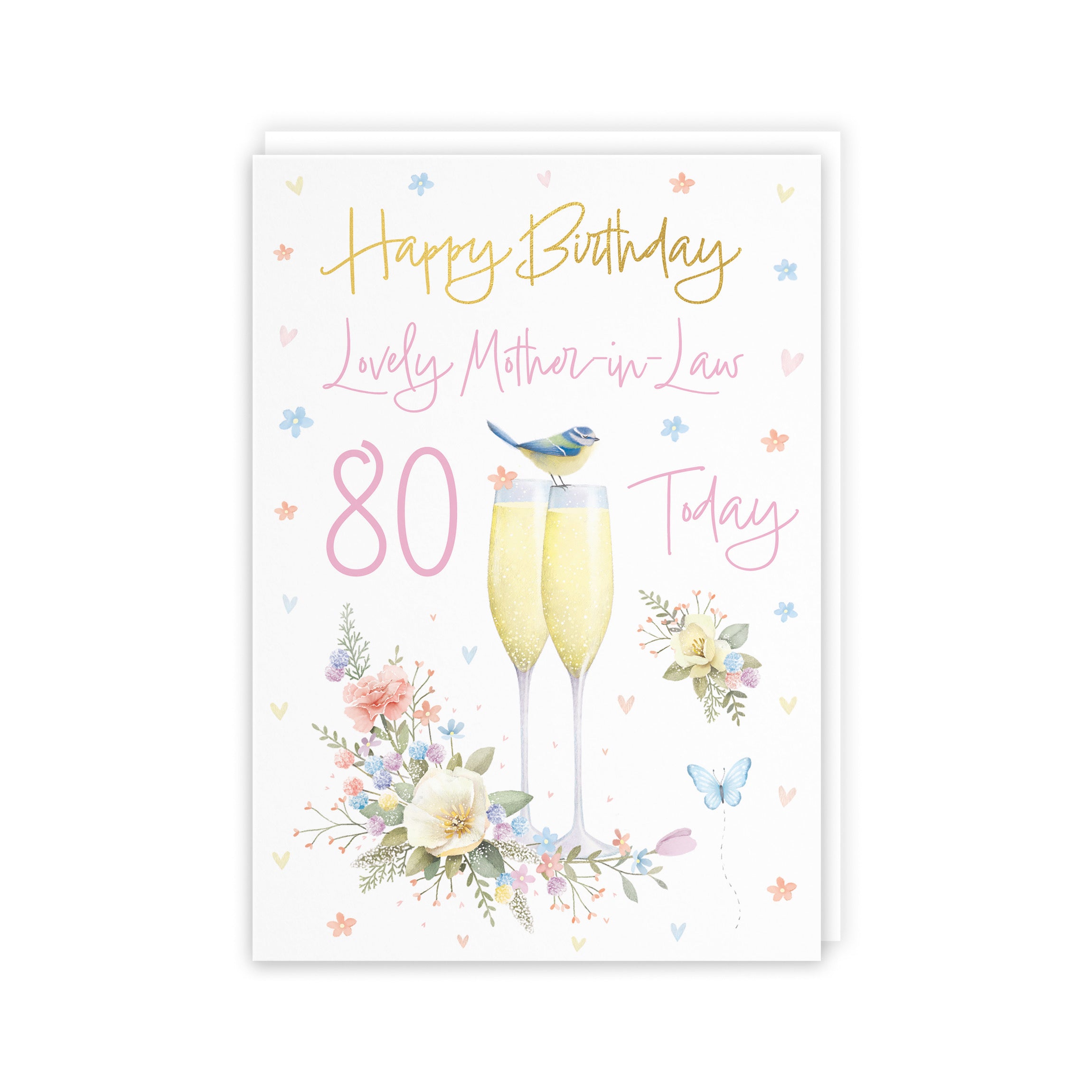 80th Mother In Law Champagne Flutes Gold Foil Birthday Card Milo's Gallery - Default Title (B0CZ4BMP1N)