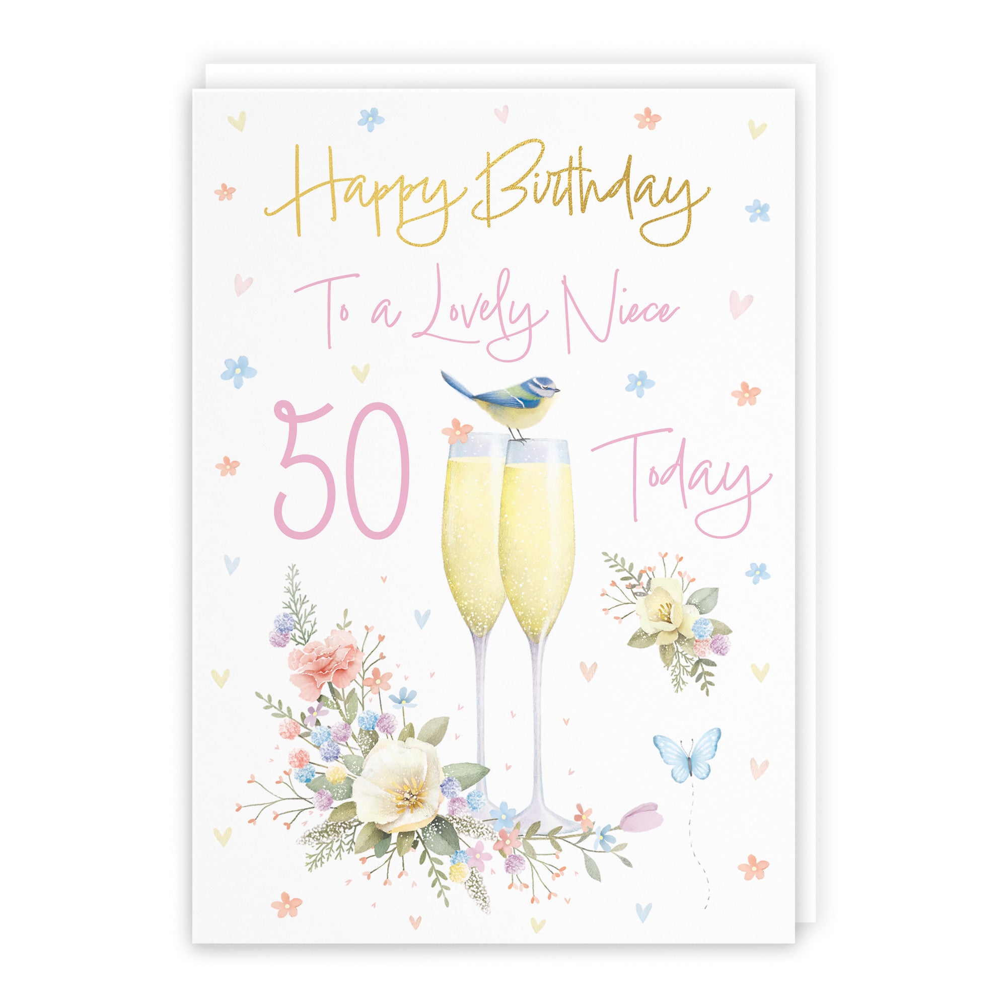 50th Niece Champagne Flutes Gold Foil Birthday Card Milo's Gallery - Default Title (B0CZ4BNXHX)