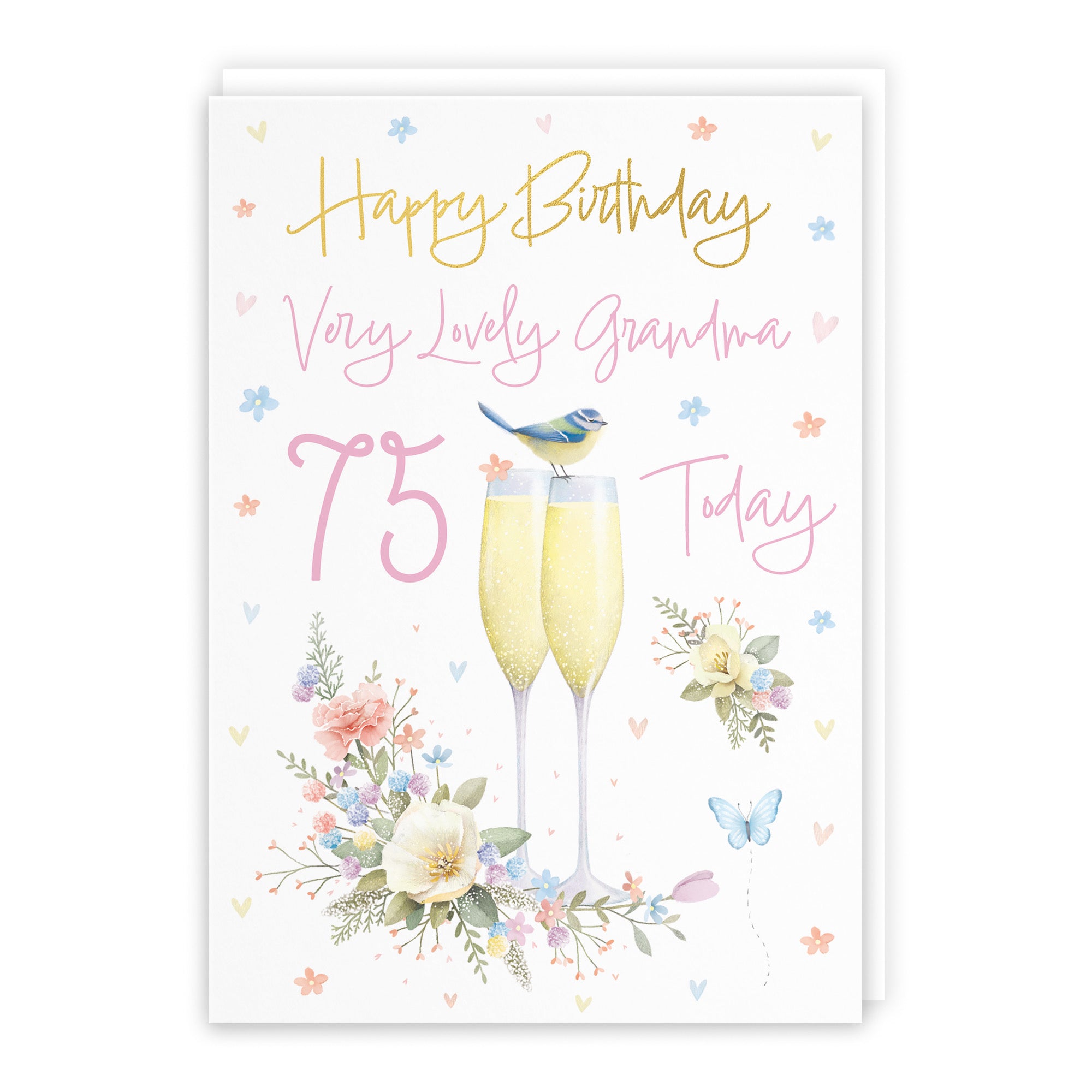 75th Grandma Champagne Flutes Gold Foil Birthday Card Milo's Gallery - Default Title (B0CZ4BWMKN)