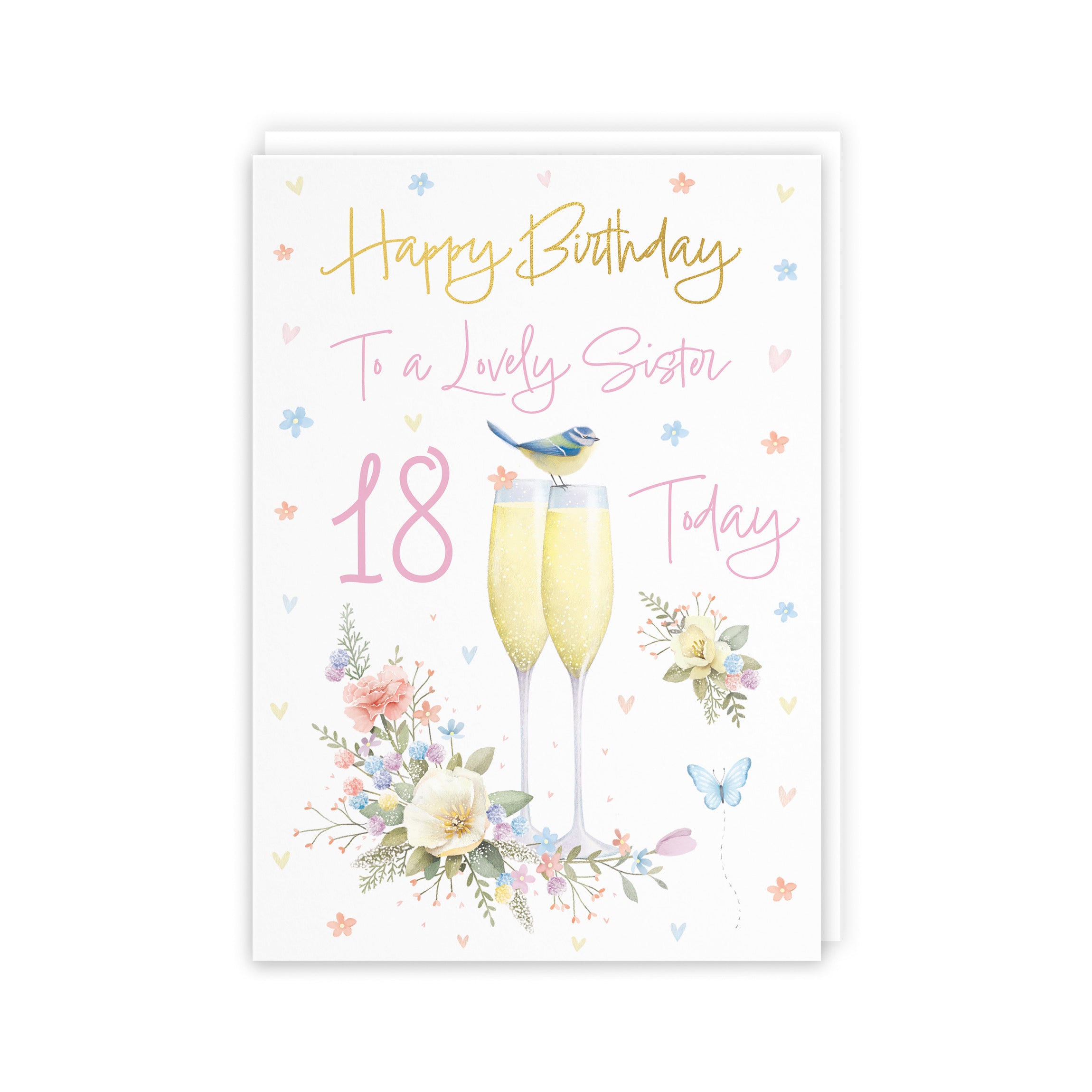 18th Sister Champagne Flutes Gold Foil Birthday Card Milo's Gallery - Default Title (B0CZ4C1W8P)