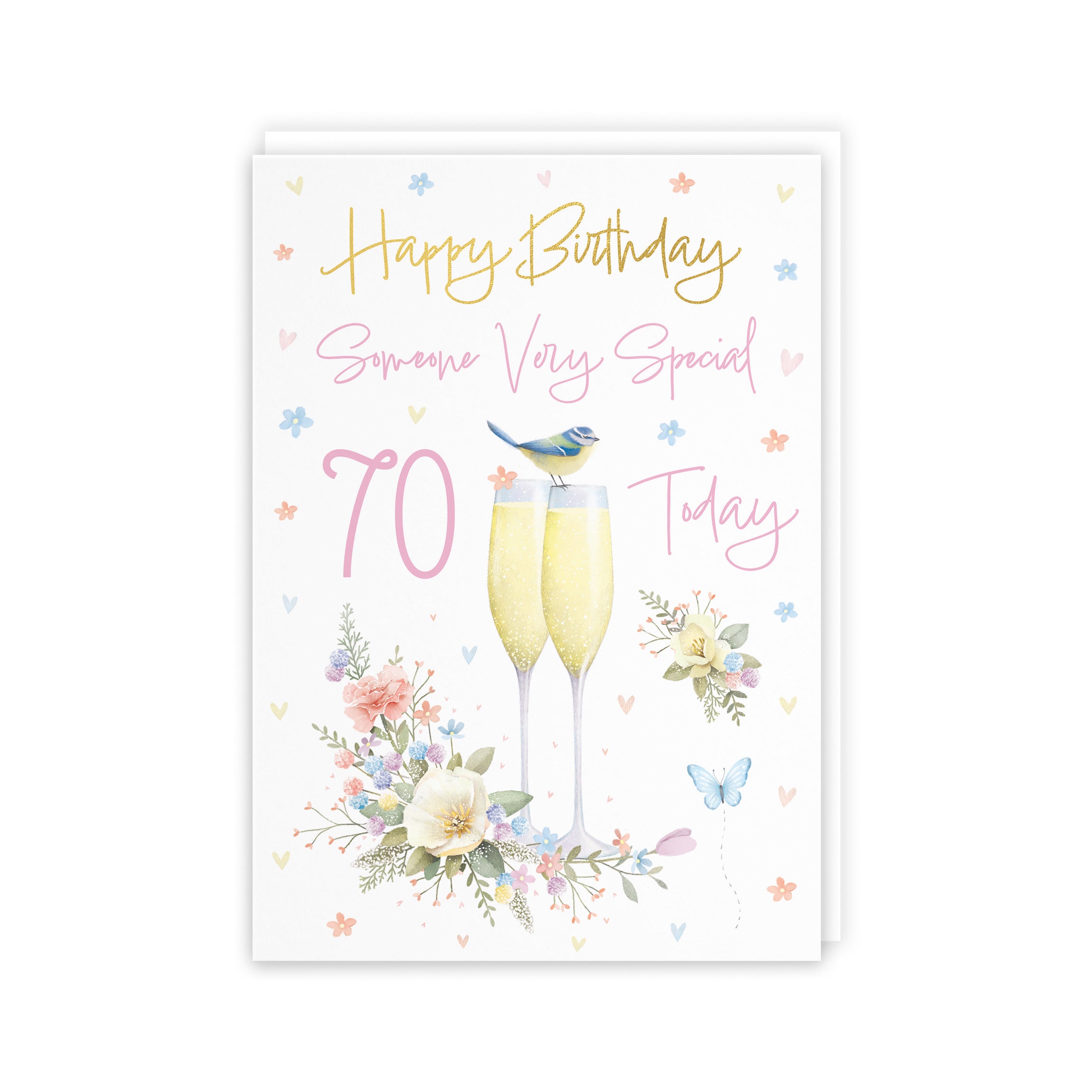 70th Someone Special Champagne Flutes Gold Foil Birthday Card Milo's Gallery - Default Title (B0CZ4C82XF)