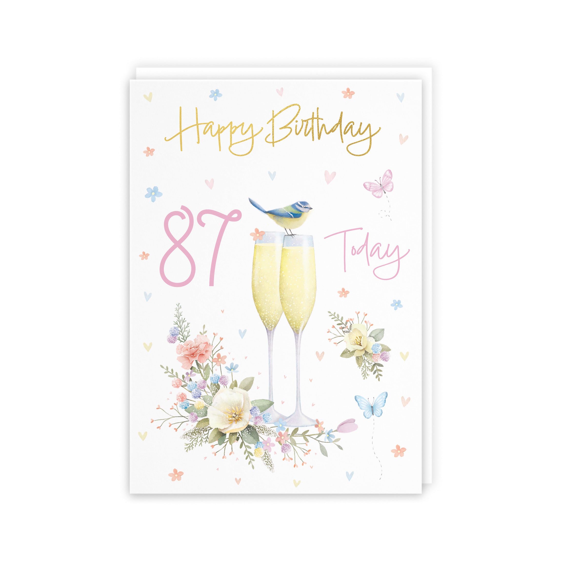 87th Champagne Flutes Gold Foil Birthday Card Milo's Gallery - Default Title (B0CZ4CGDMN)