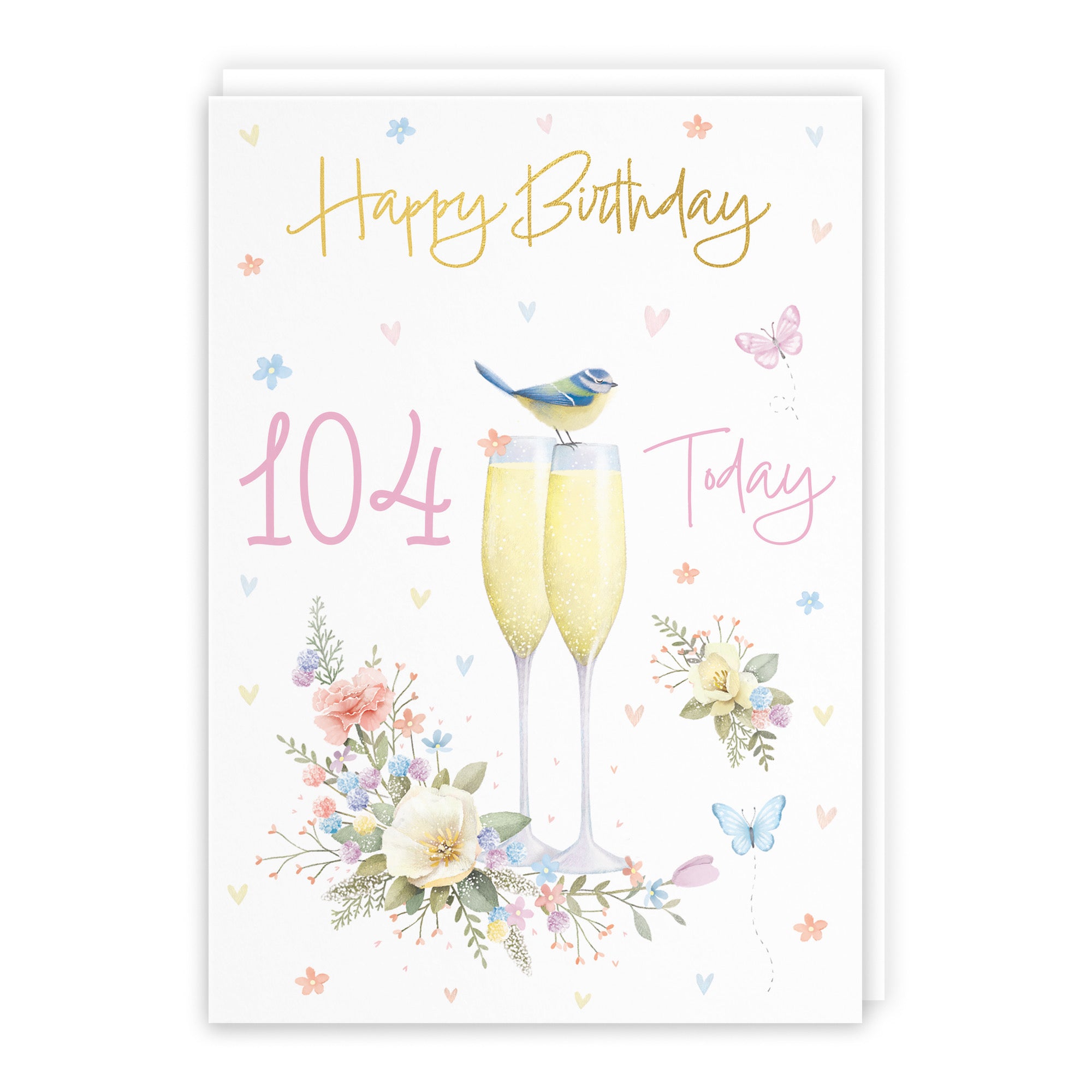 104th Champagne Flutes Gold Foil Birthday Card Milo's Gallery - Default Title (B0CZ4CHNBB)