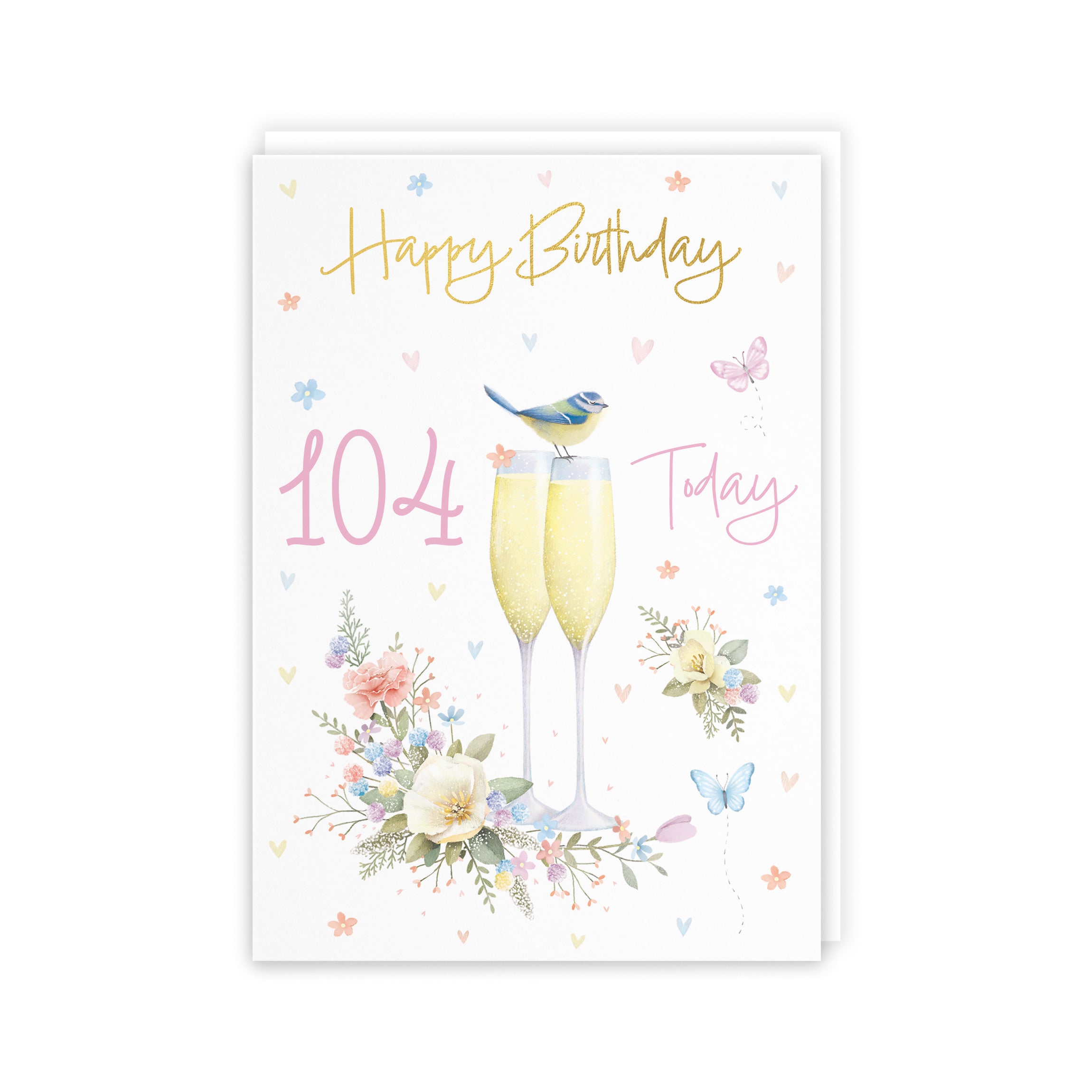 104th Champagne Flutes Gold Foil Birthday Card Milo's Gallery - Default Title (B0CZ4CHNBB)