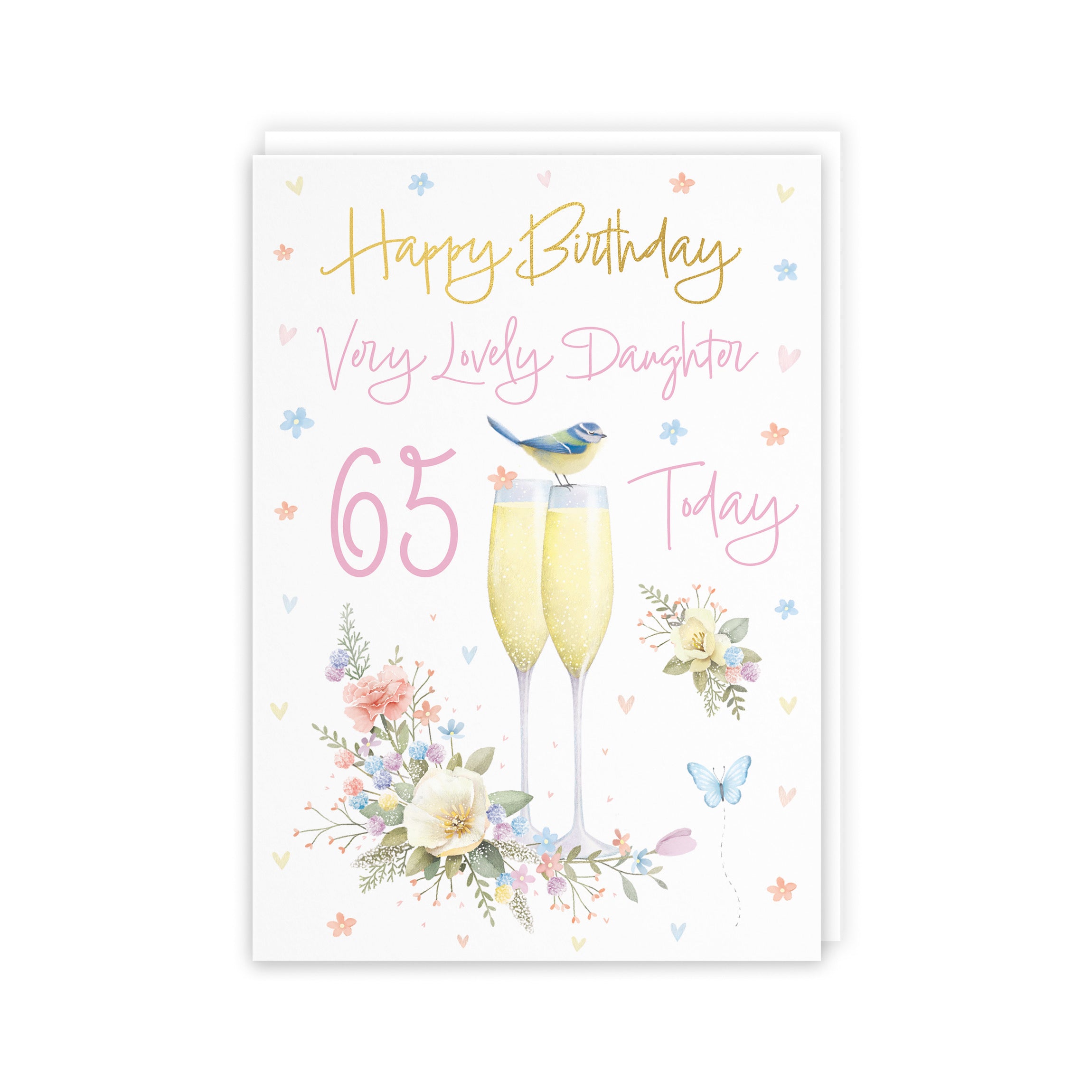 65th Daughter Champagne Flutes Gold Foil Birthday Card Milo's Gallery - Default Title (B0CZ4CKSS7)