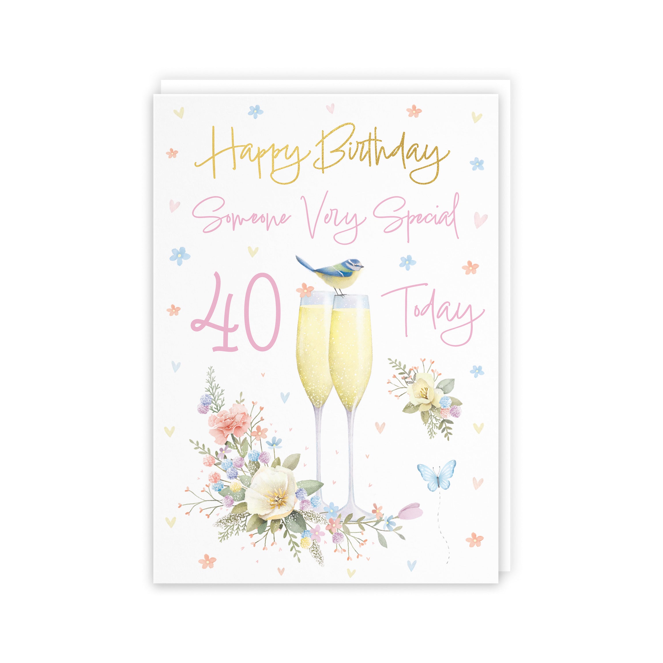 40th Someone Special Champagne Flutes Gold Foil Birthday Card Milo's Gallery - Default Title (B0CZ4CPT21)