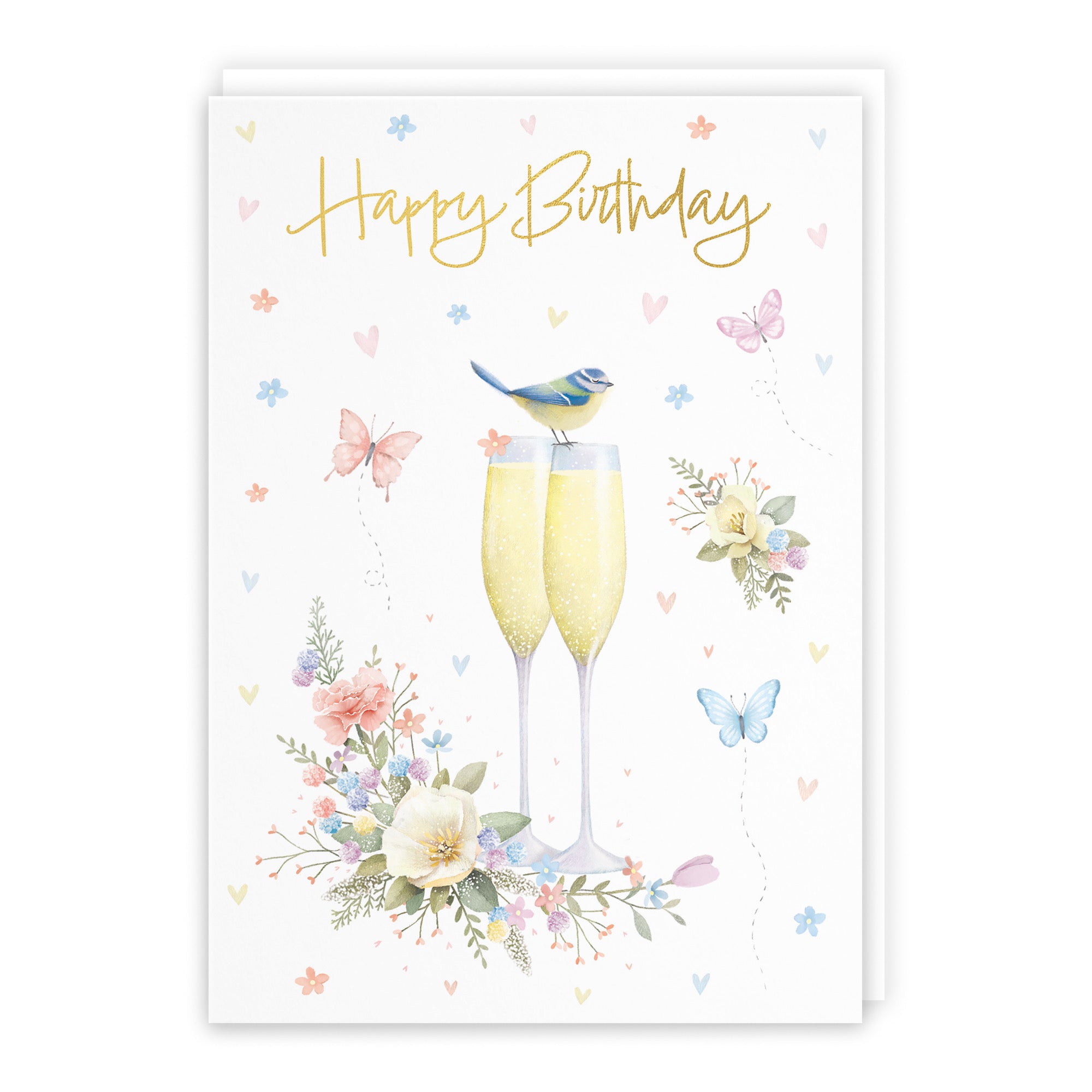 Champagne Flutes Gold Foil Birthday Card Milo's Gallery - Default Title (B0CZ4CZ1FR)