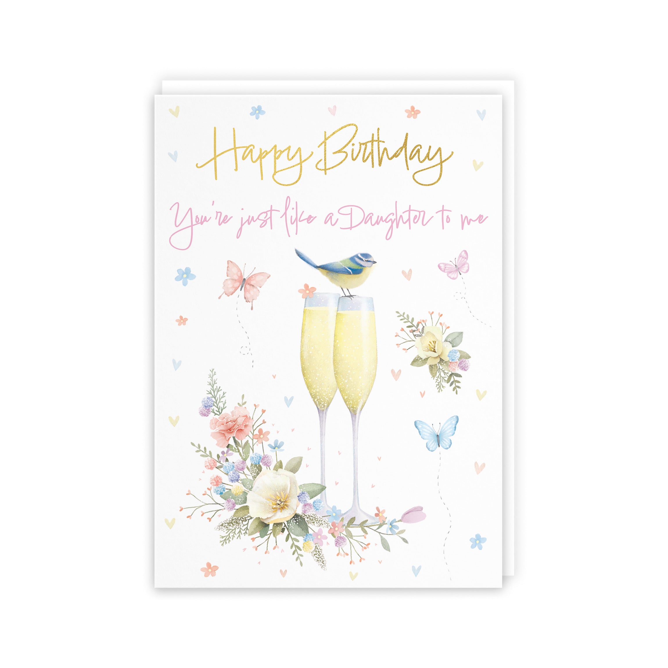 Like A Daughter Champagne Flutes Gold Foil Birthday Card Milo's Gallery - Default Title (B0CZ4D92HW)