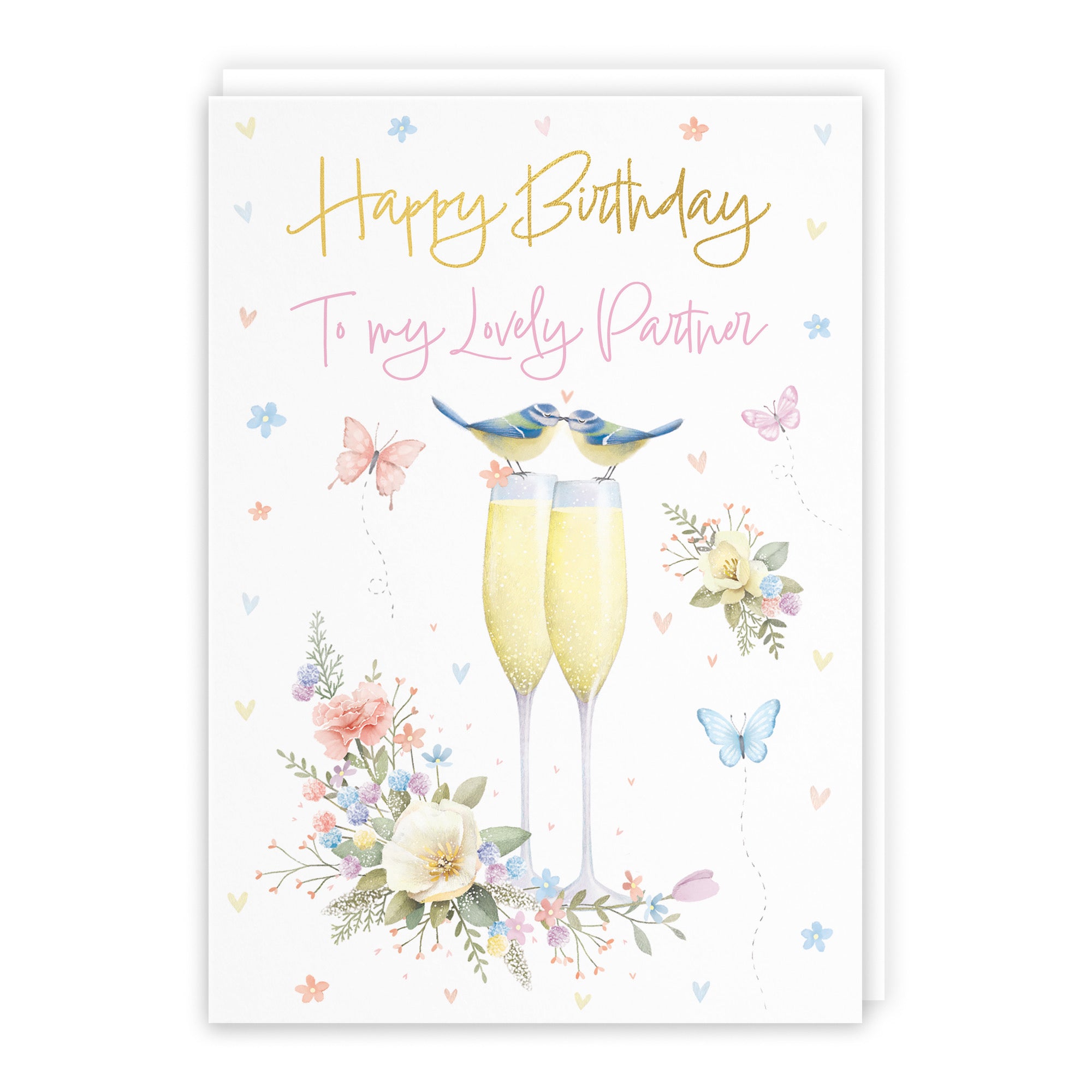 Partner Champagne Flutes Gold Foil Birthday Card Milo's Gallery - Default Title (B0CZ4DG7WL)