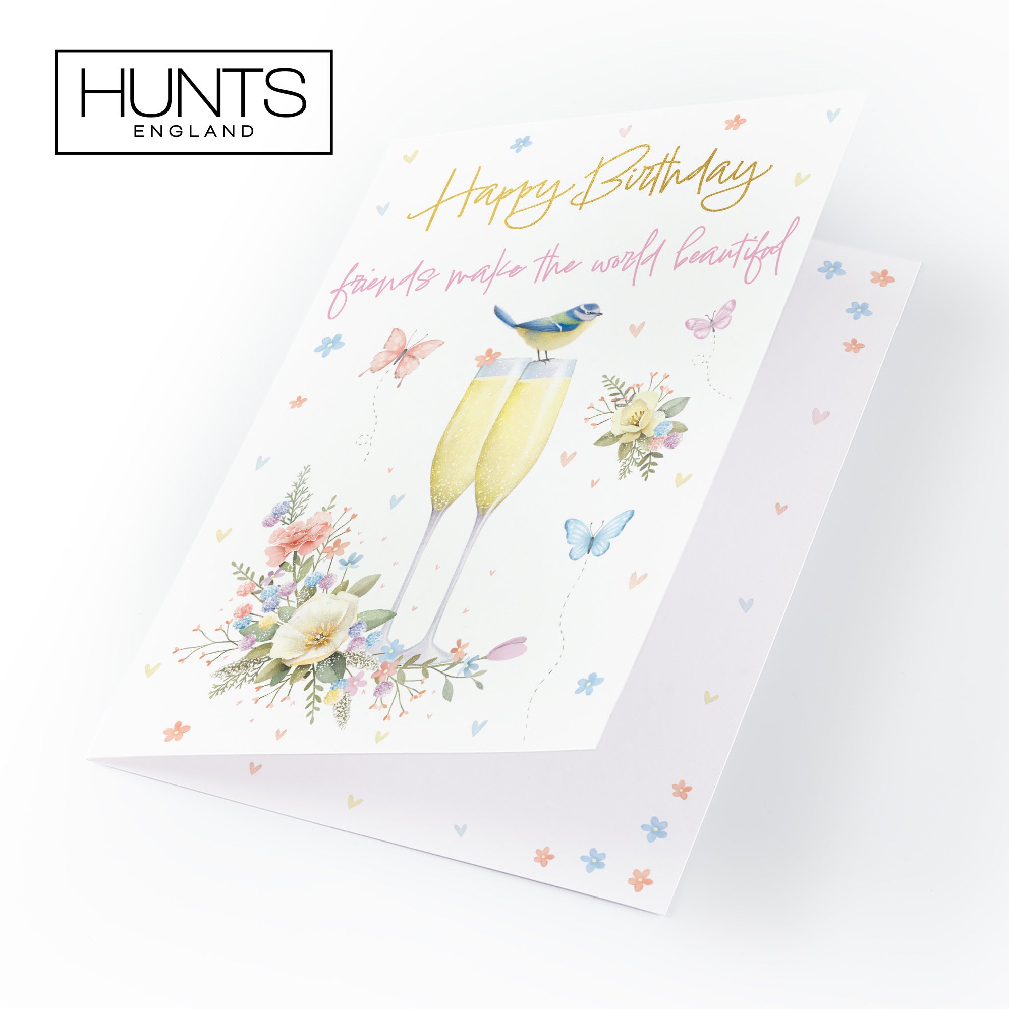 Friends Make The World Beautiful Champagne Flutes Gold Foil Birthday Card - Default Title (B0CZ4DZQL3)