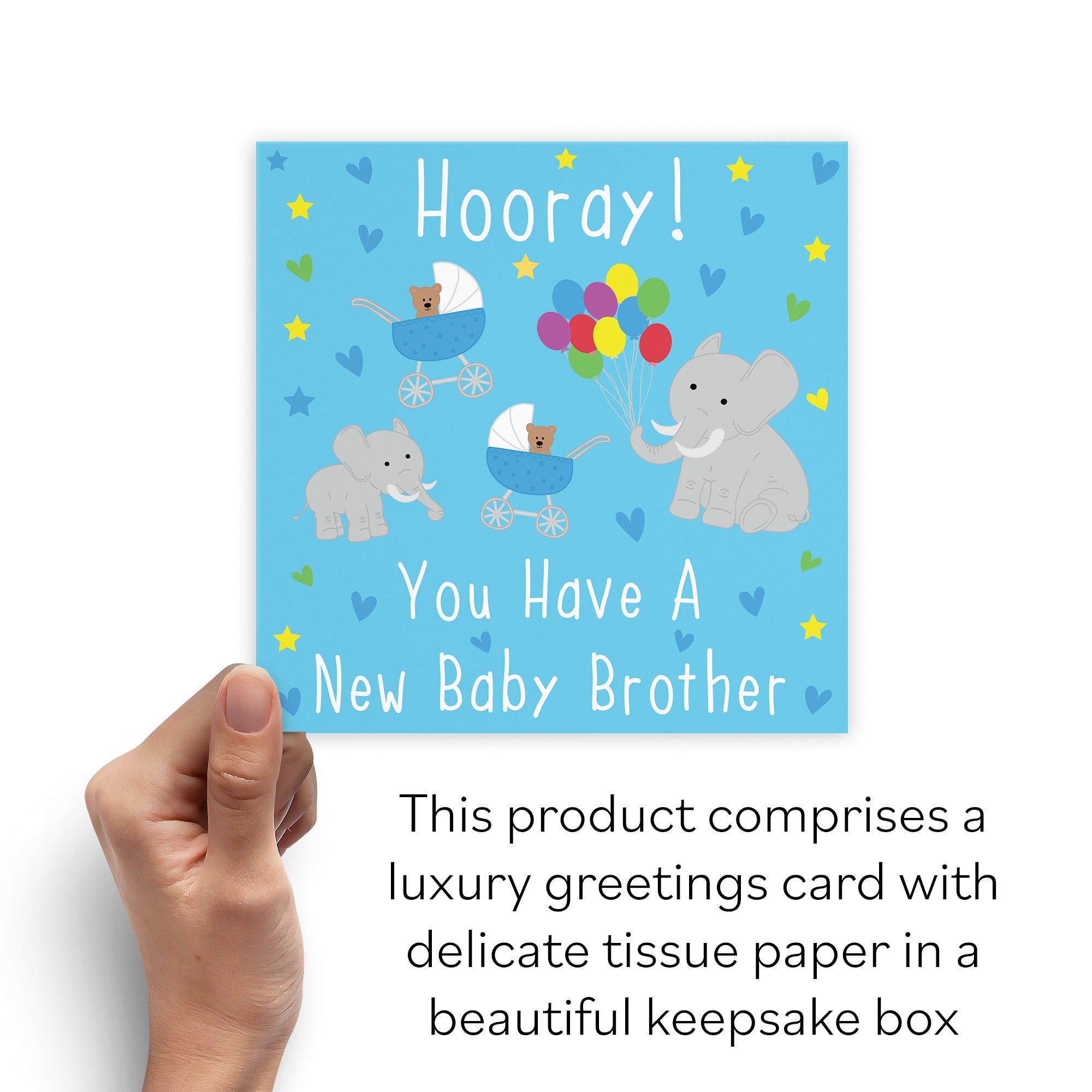 Boxed New Baby Brother Card Hooray! Iconic - Default Title (B0D4ZKNL35)