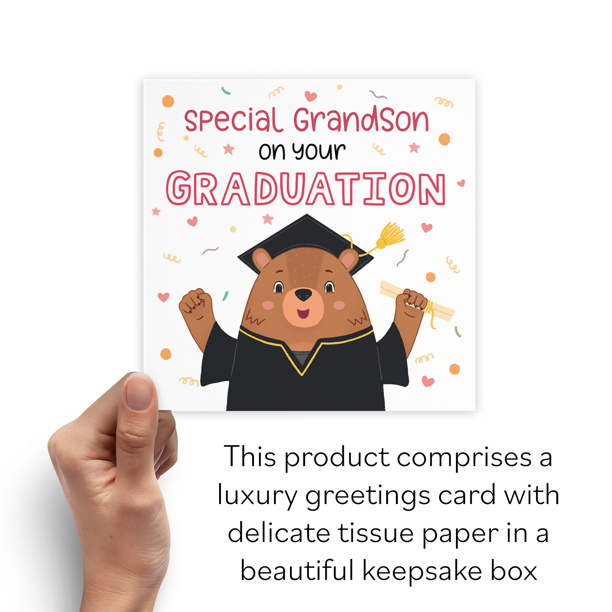 Boxed Grandson Graduation Bears Card - Default Title (B0D4ZKY35G)