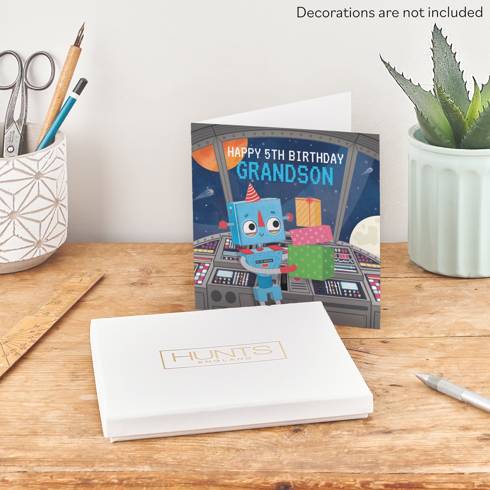 Boxed 5th Grandson Space Robot Birthday Card Imagination - Default Title (B0D4ZL7G8R)