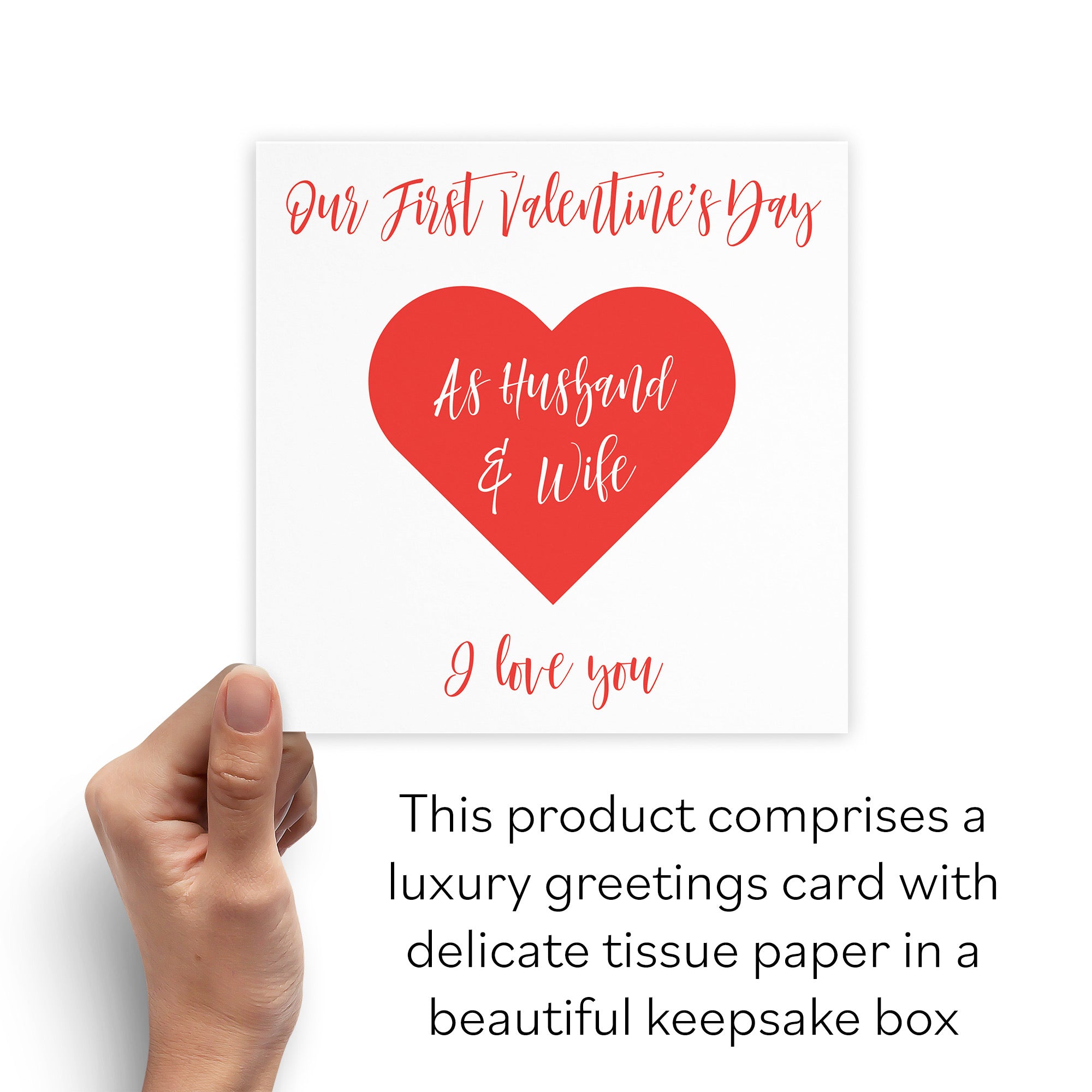 Boxed 1st Valentine's Day Card For Husband Or Wife Love Heart - Default Title (B0D4ZLGJC5)