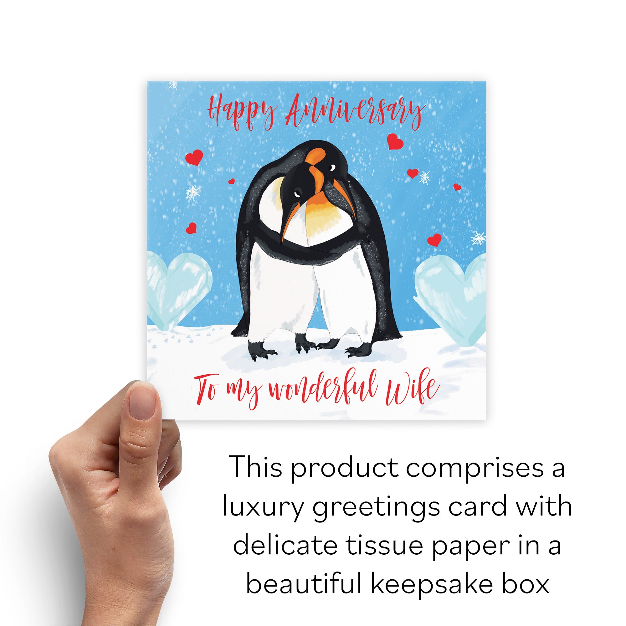 Boxed Wife Penguins Anniversary Card Cute Animals - Default Title (B0D4ZLHCRY)