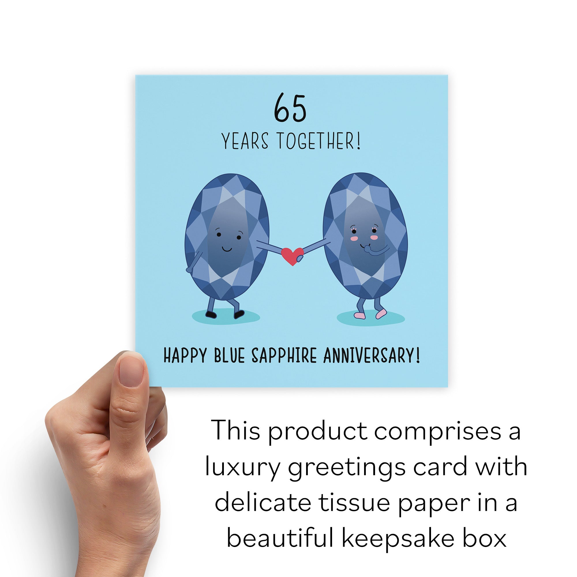 Boxed 65th Blue Sapphire Anniversary Card Iconic - Default Title (B0D4ZLHJMR)