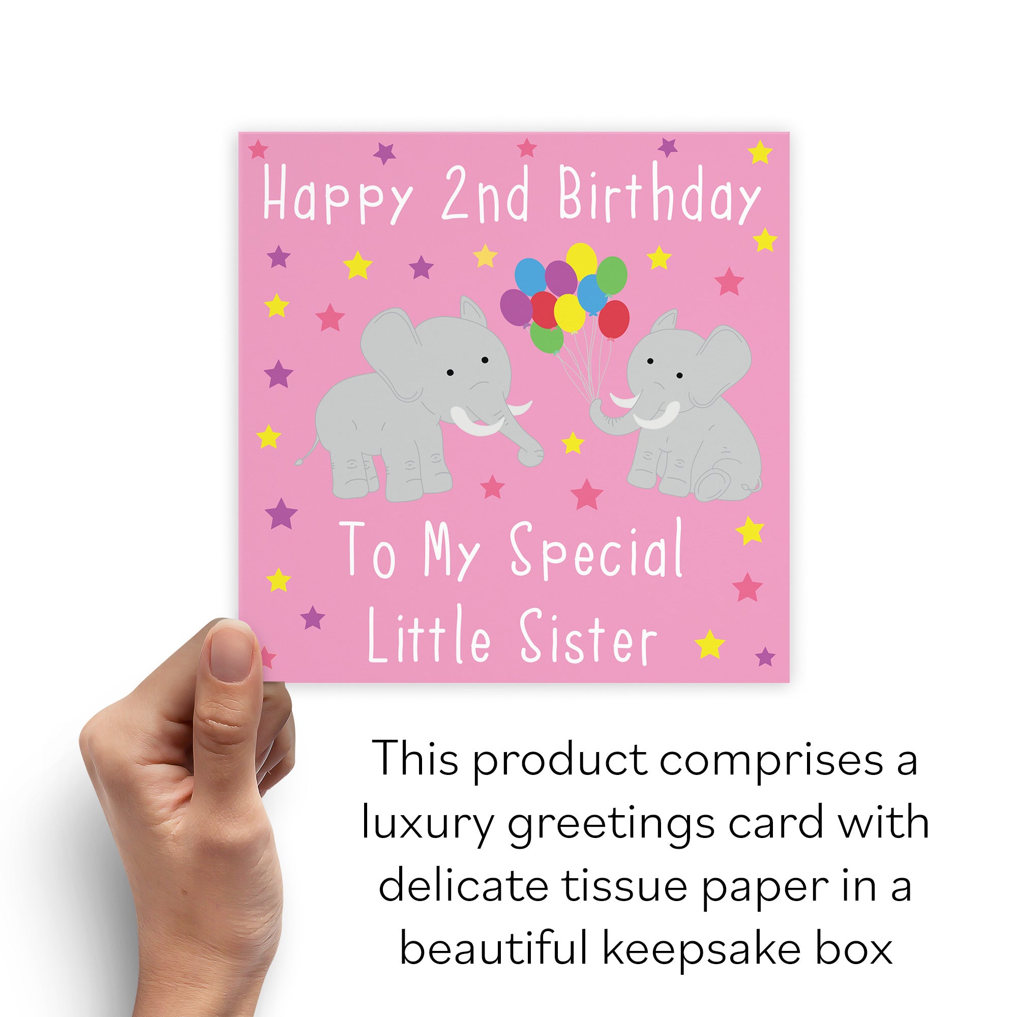 Boxed 2nd Sister Birthday Card Elephants Iconic - Default Title (B0D4ZLJB33)