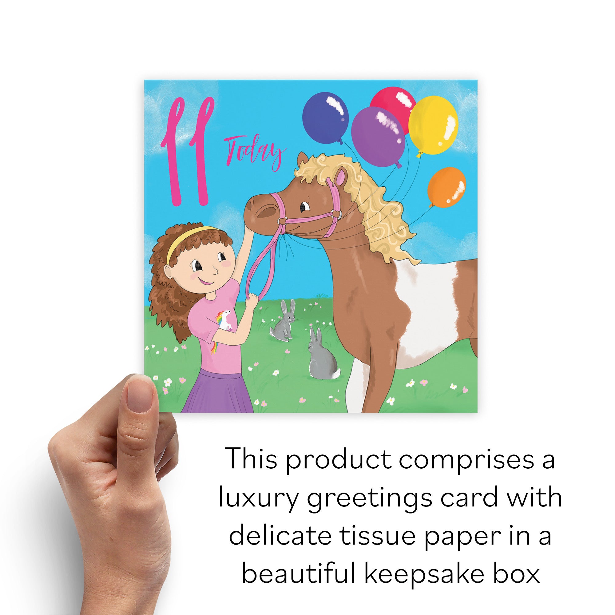 Boxed 11th Birthday Card Girls Pony Happy Times - Default Title (B0D4ZLLQ5X)