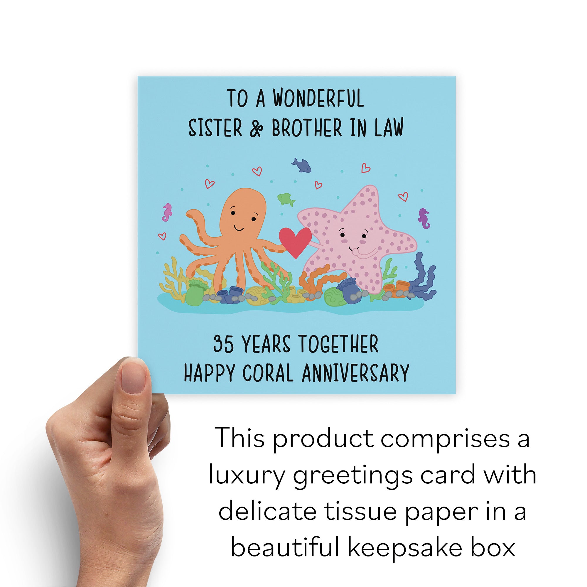 Boxed 35th Sister And Brother In Law Anniversary Card Iconic - Default Title (B0D4ZLPKZT)