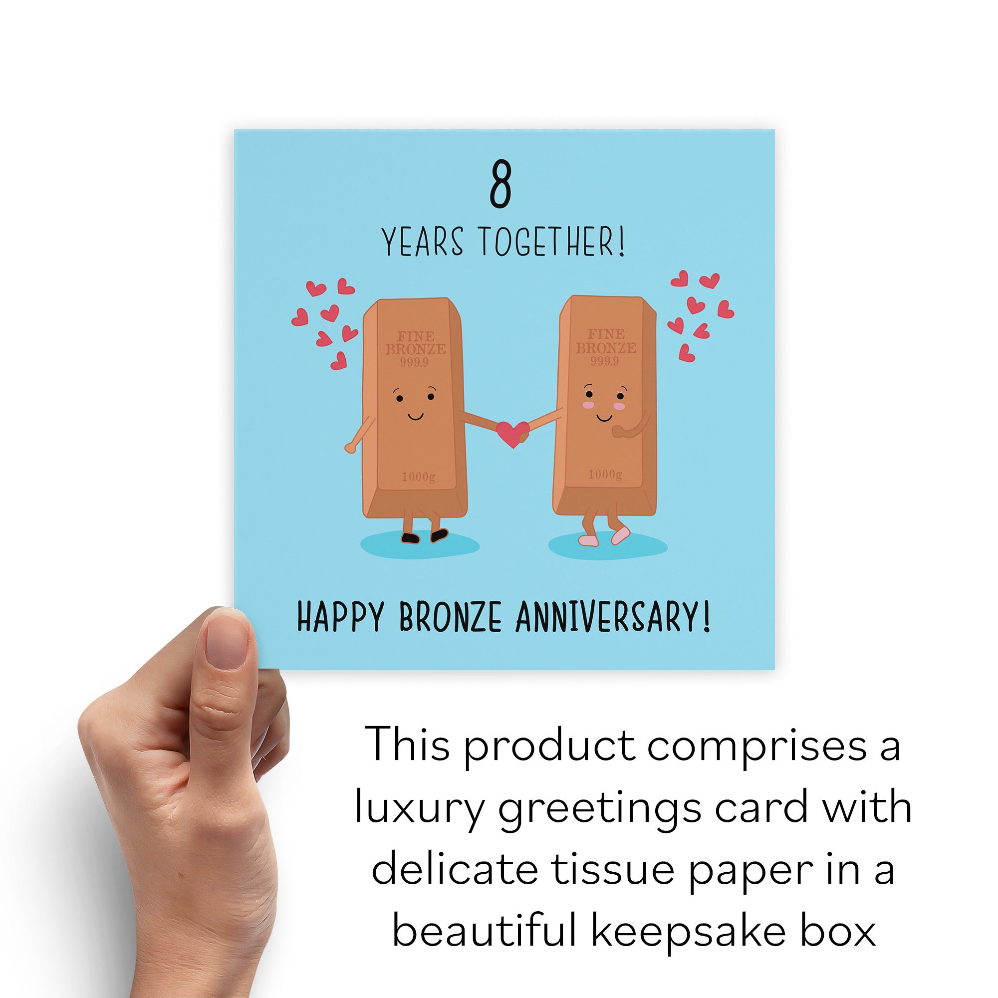 Boxed 8th Bronze Anniversary Card Iconic - Default Title (B0D4ZLV3N3)