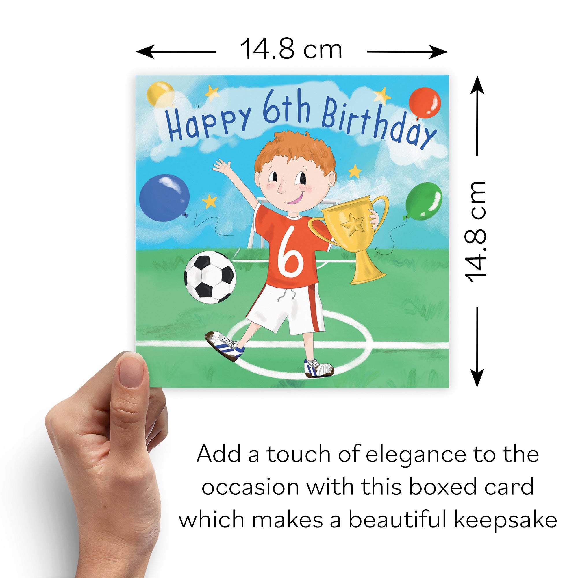 Boxed 6th Birthday Card Boys Football Kick-ups Adventurers - Default Title (B0D4ZLWGJK)