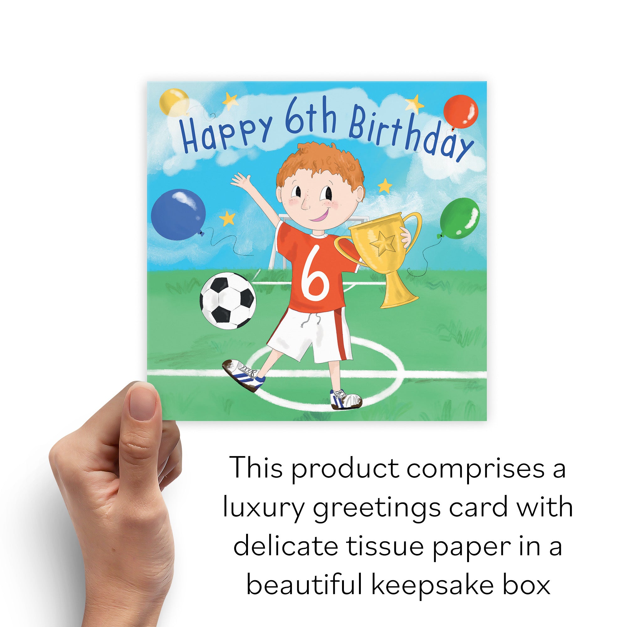 Boxed 6th Birthday Card Boys Football Kick-ups Adventurers - Default Title (B0D4ZLWGJK)