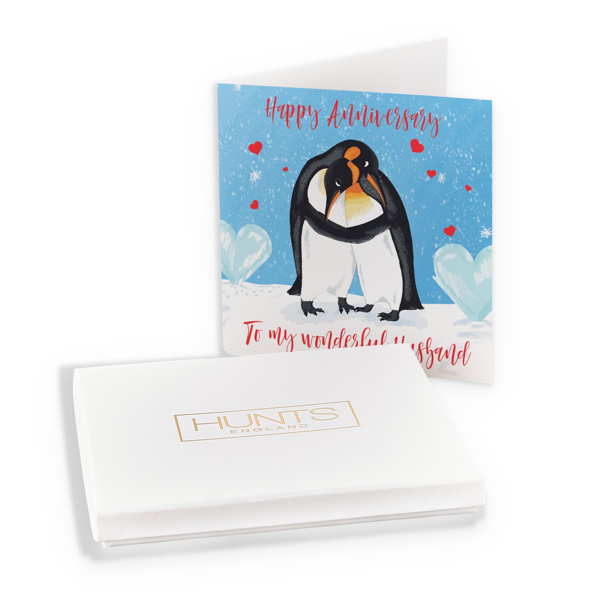 Boxed Husband Penguins Anniversary Card Cute Animals - Default Title (B0D4ZLX6VD)