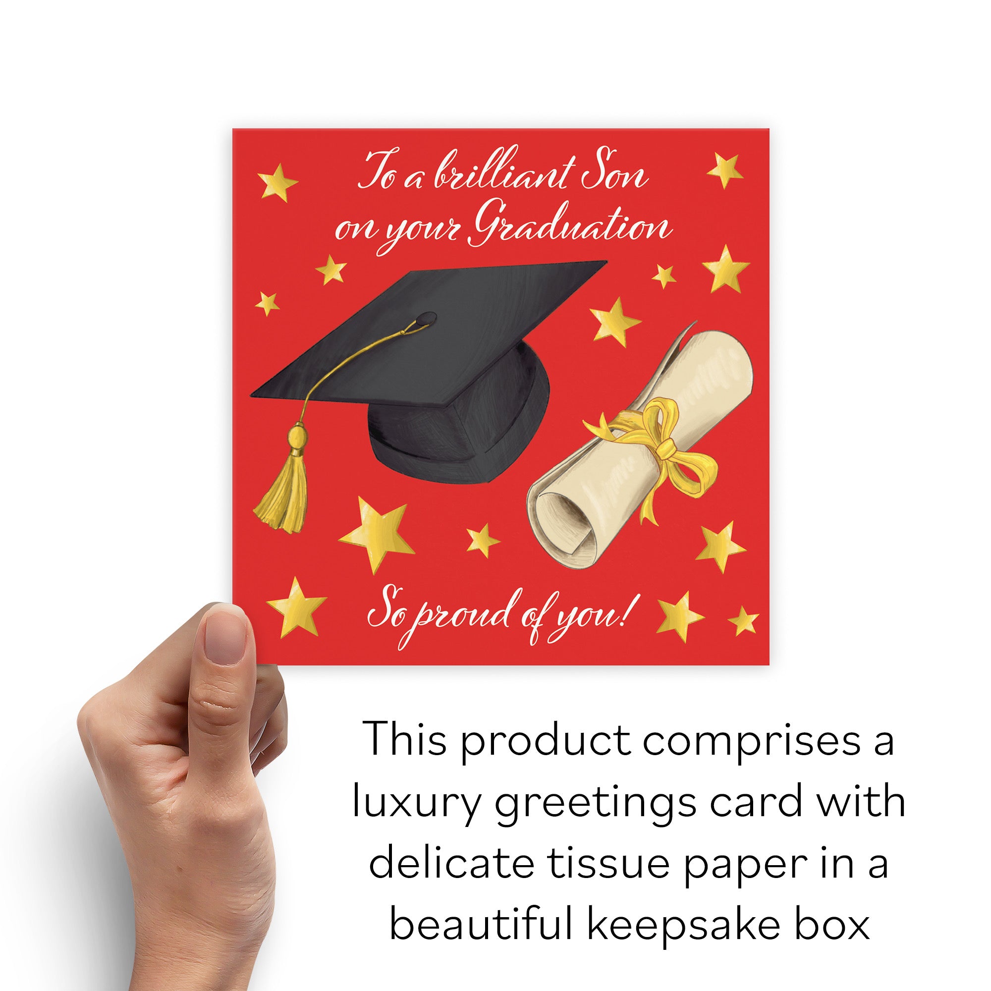 Boxed Son Graduation Congratulations Card Stars - Default Title (B0D4ZM5ZRL)