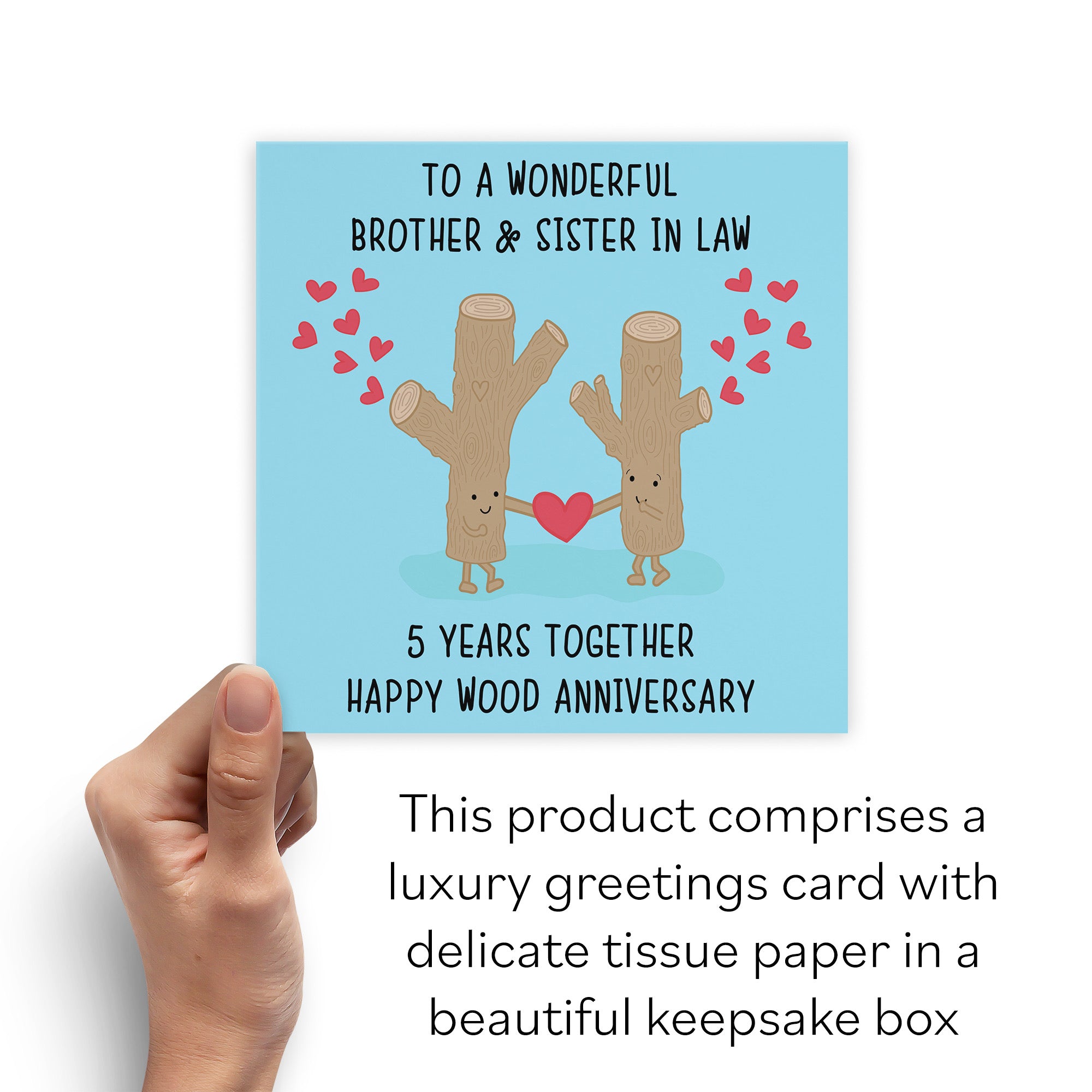 Boxed 5th Brother And Sister In Law Anniversary Card Iconic - Default Title (B0D4ZMCMKV)