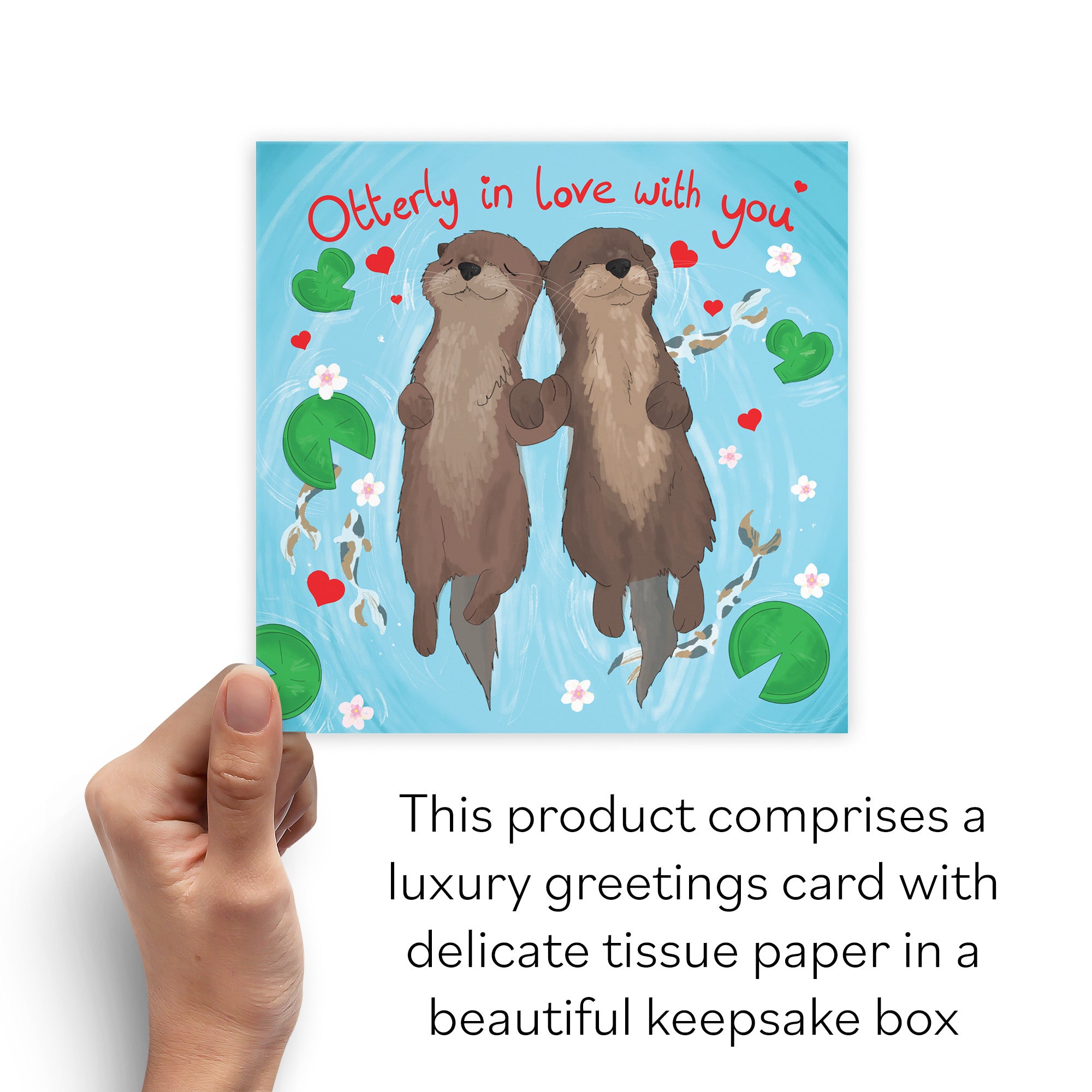 Boxed Otterly In Love With You Card Cute Animals - Default Title (B0D4ZMFJ87)