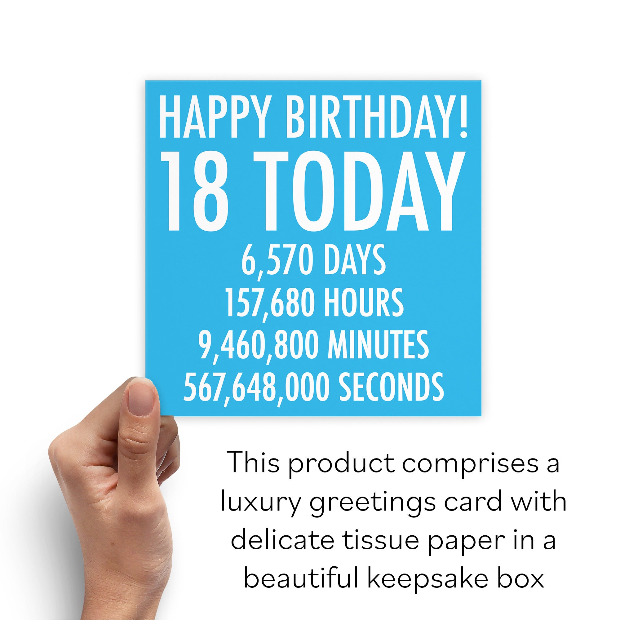 Boxed 18th Birthday Card Blue Numbers - Default Title (B0D4ZMFTKP)