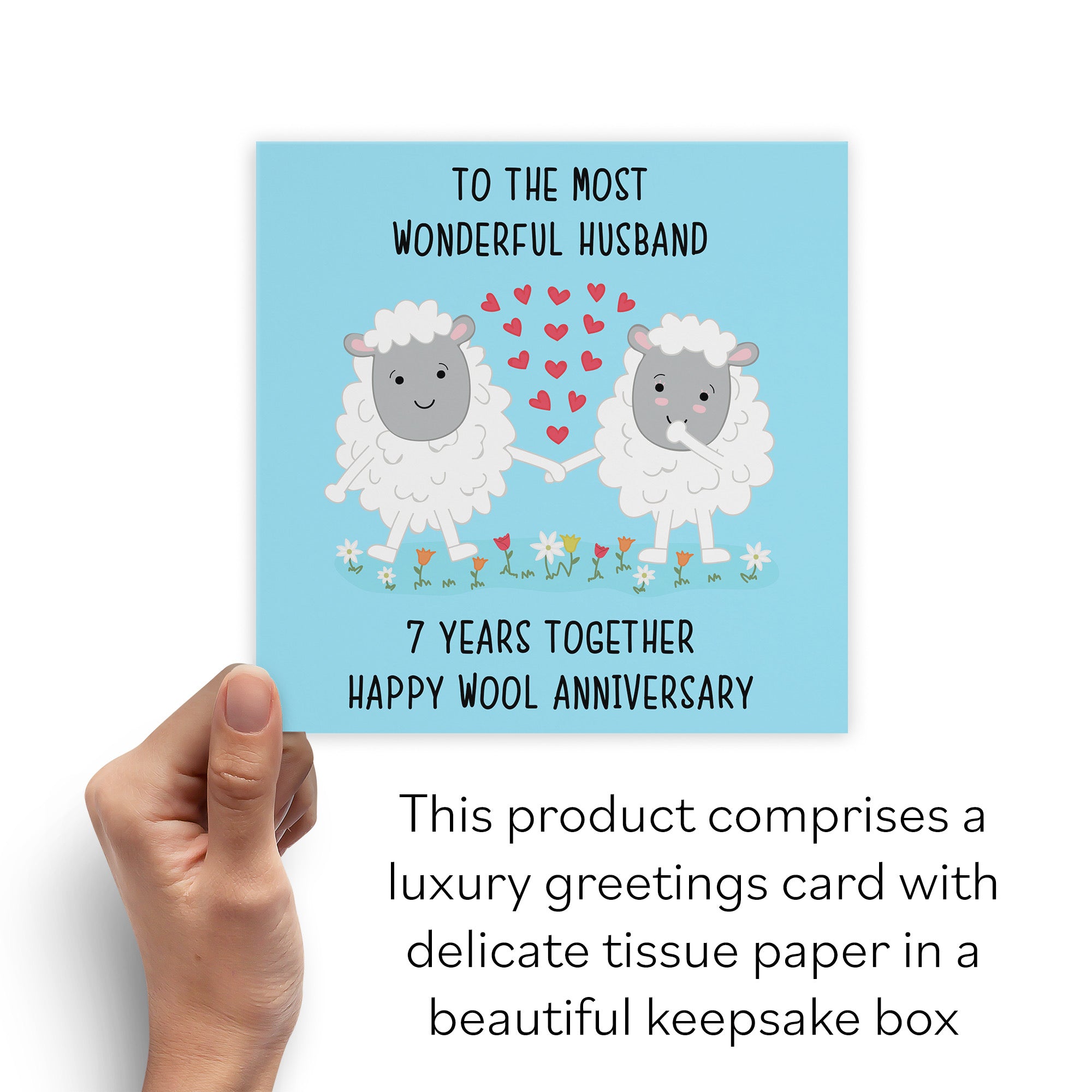 Boxed 7th Husband Anniversary Card Iconic - Default Title (B0D4ZMHTBV)