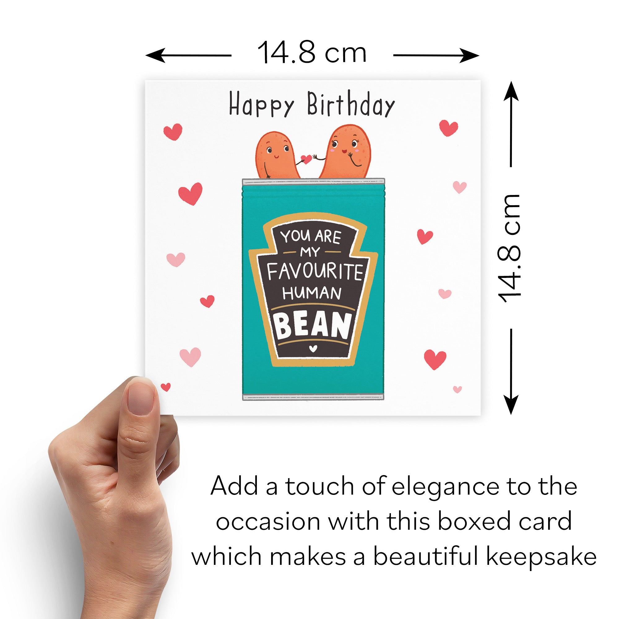 Boxed Favourite Bean Birthday Card Hearts Iconic - Default Title (B0D4ZMLZVH)