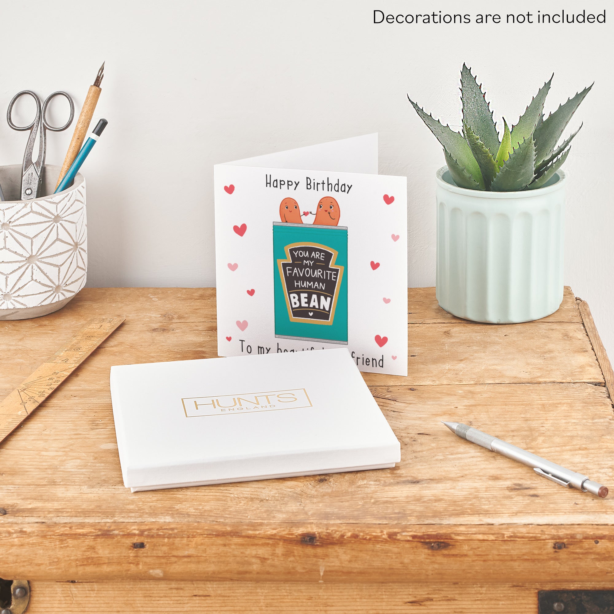 Boxed Girlfriend Bean Birthday Card Hearts Iconic - Default Title (B0D4ZMSTVB)