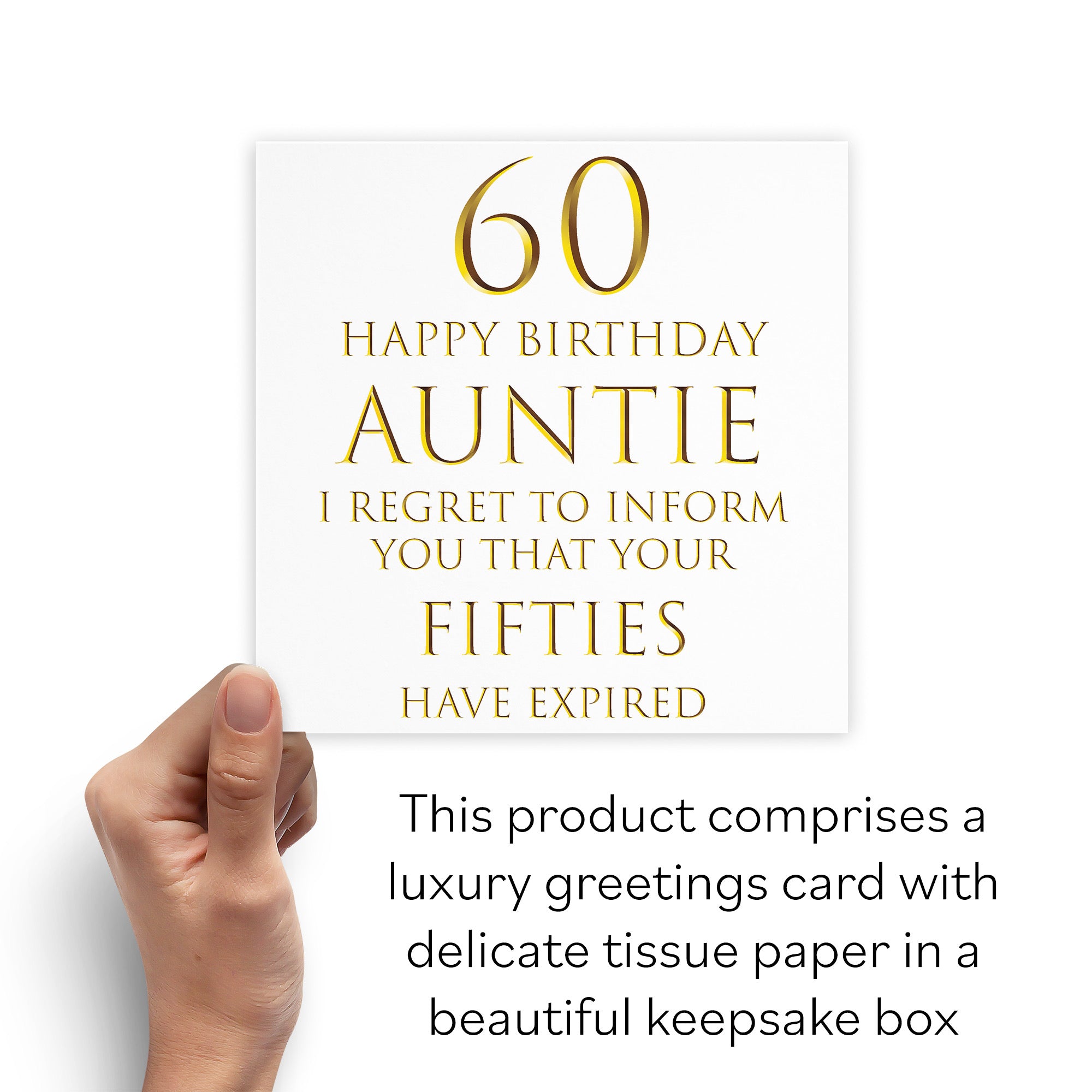 Boxed 60th Auntie Birthday Card Regret To Inform You Milano - Default Title (B0D4ZN5841)