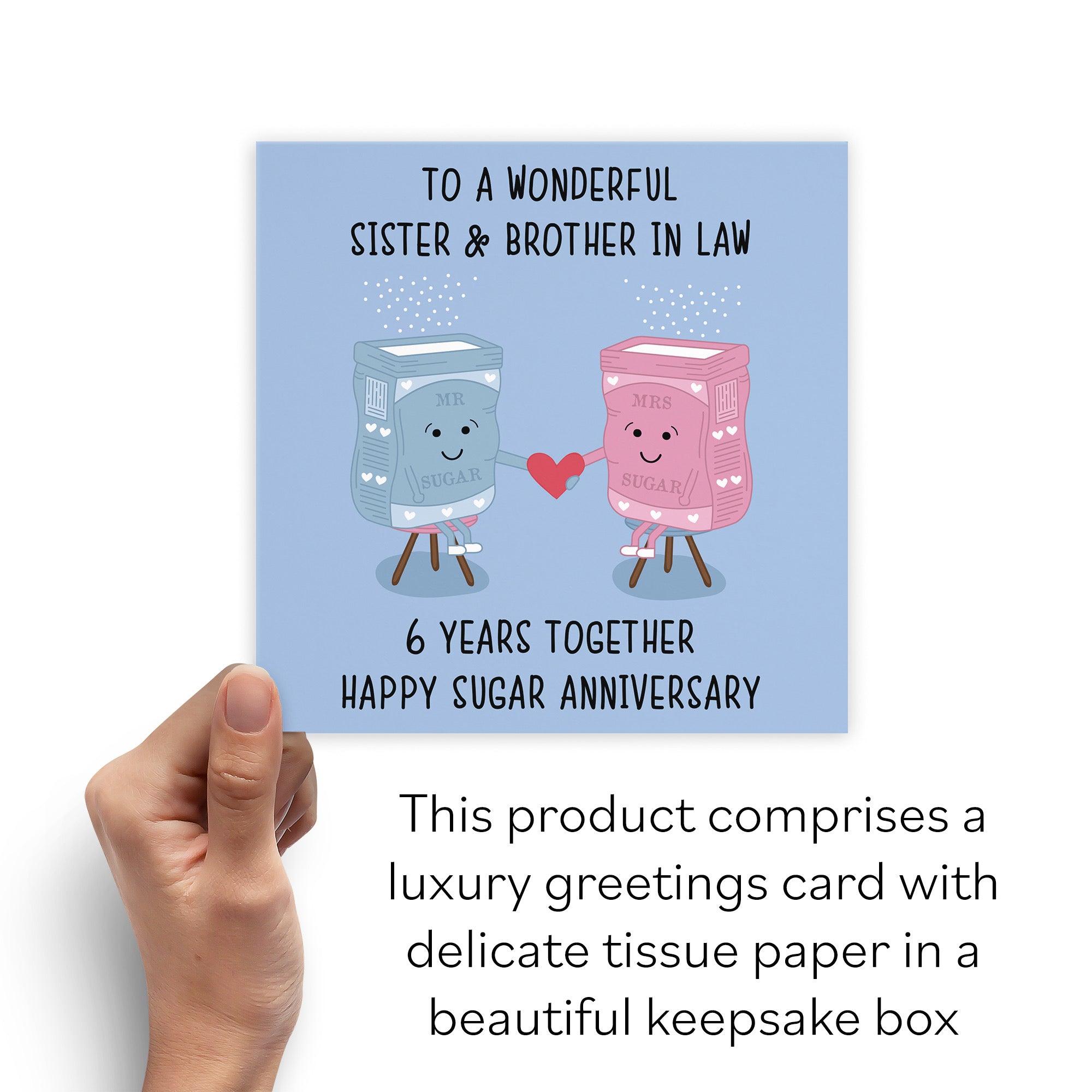 Boxed 6th Sister And Brother In Law Anniversary Card Iconic - Default Title (B0D4ZN77SR)