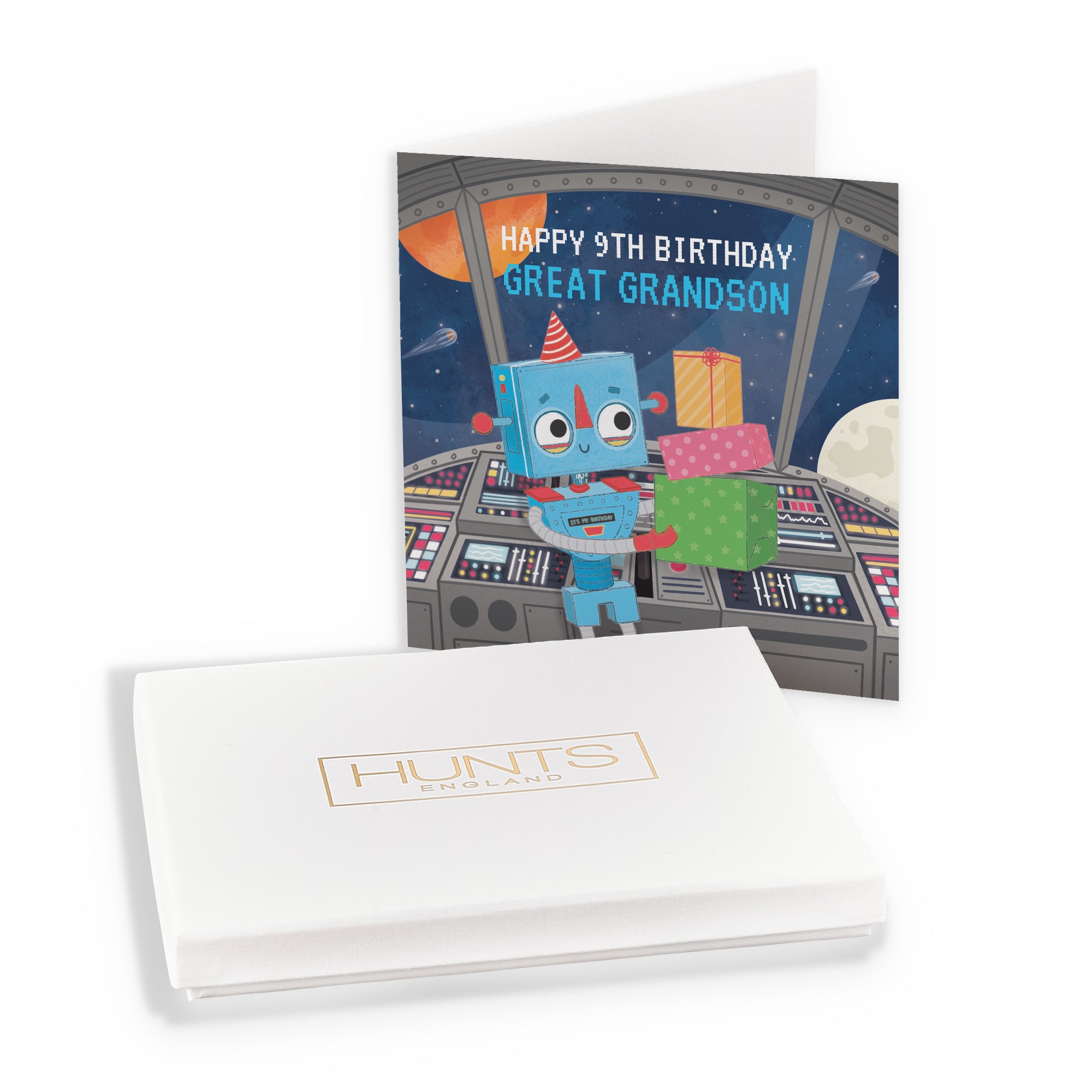 Boxed 9th Great Grandson Space Robot Birthday Card Imagination - Default Title (B0D4ZNCDDG)