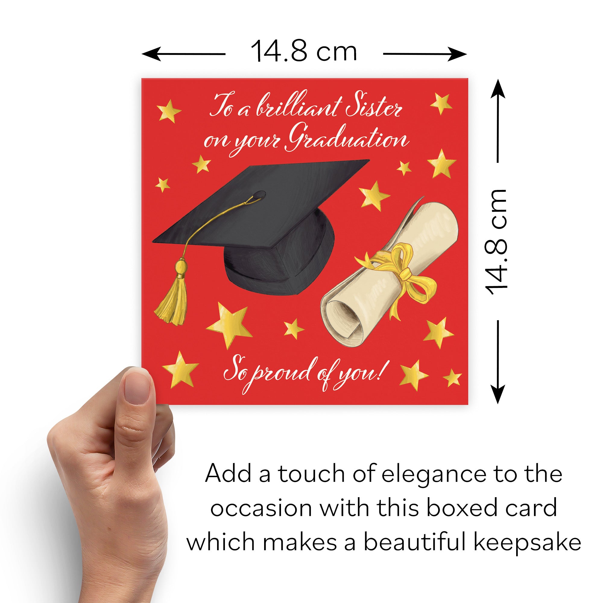 Boxed Sister Graduation Congratulations Card Stars - Default Title (B0D4ZNGL8T)