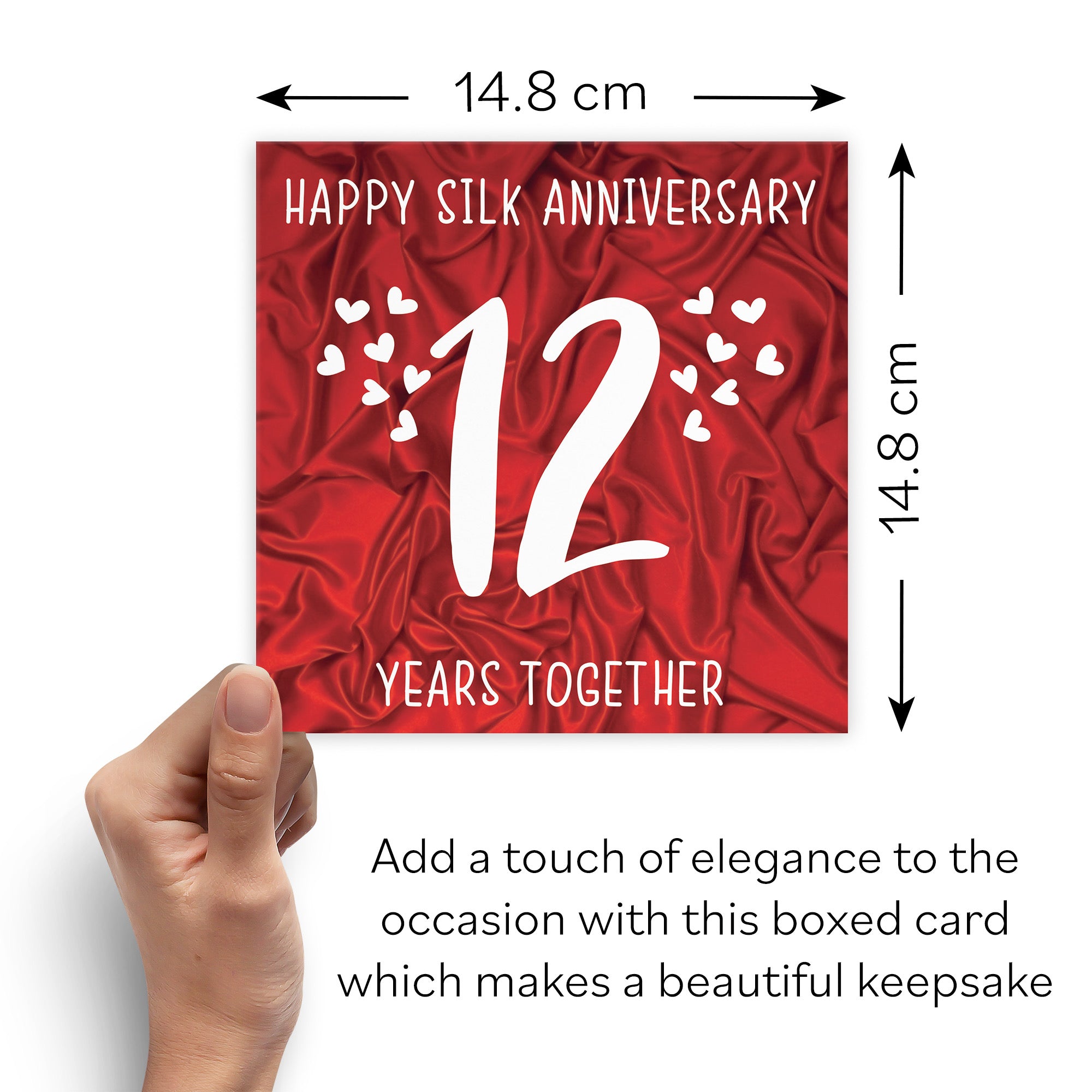 Boxed 12th Silk Anniversary Card Iconic - Default Title (B0D4ZNP4MW)