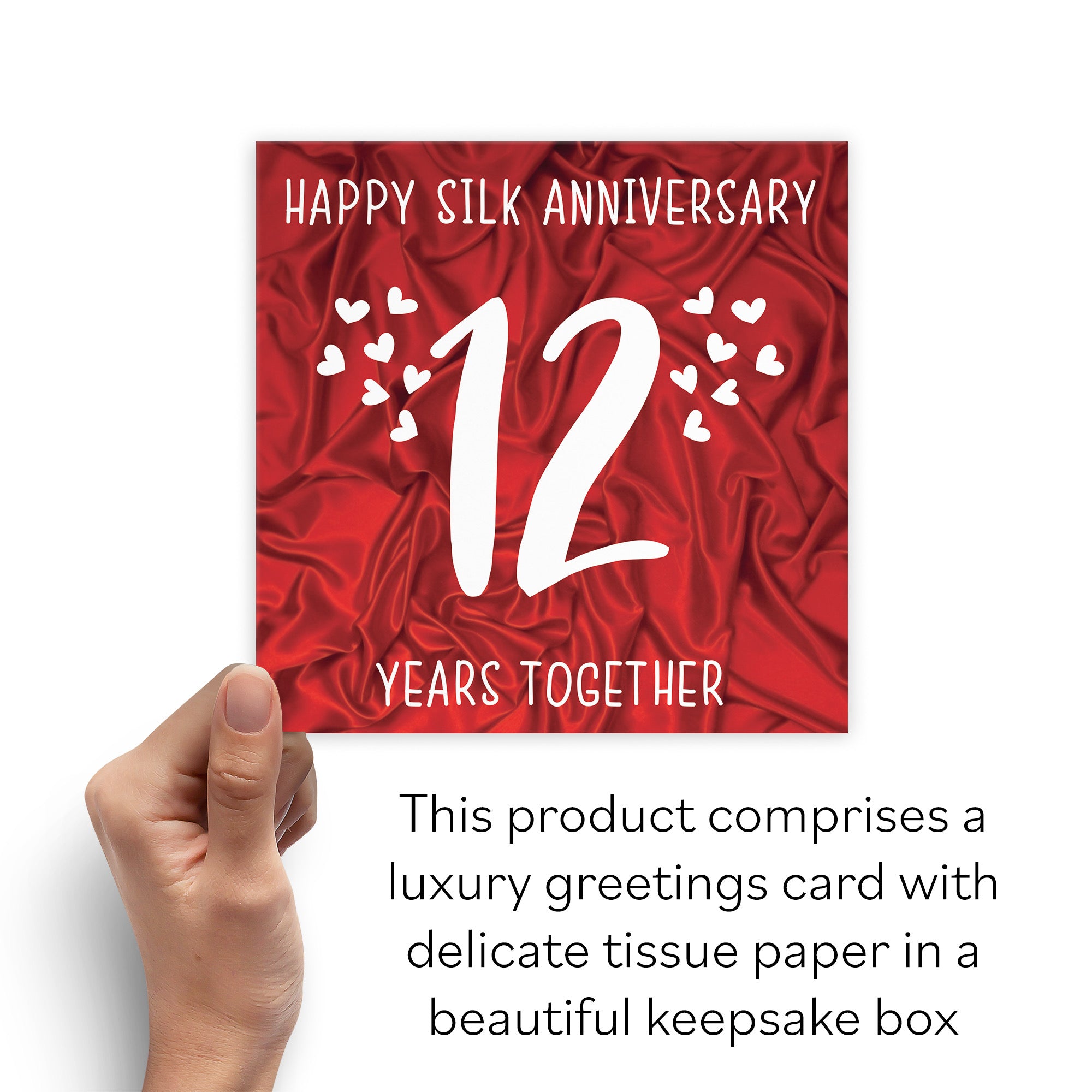 Boxed 12th Silk Anniversary Card Iconic - Default Title (B0D4ZNP4MW)