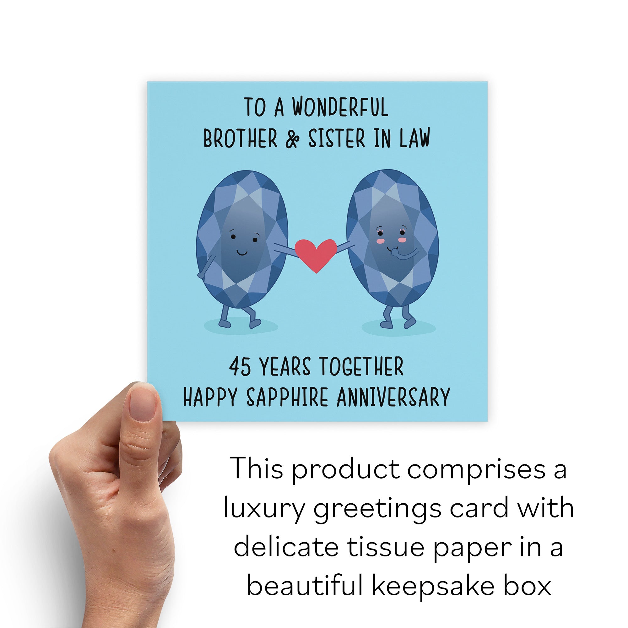 Boxed 45th Brother And Sister In Law Anniversary Card Iconic - Default Title (B0D4ZNPGL4)