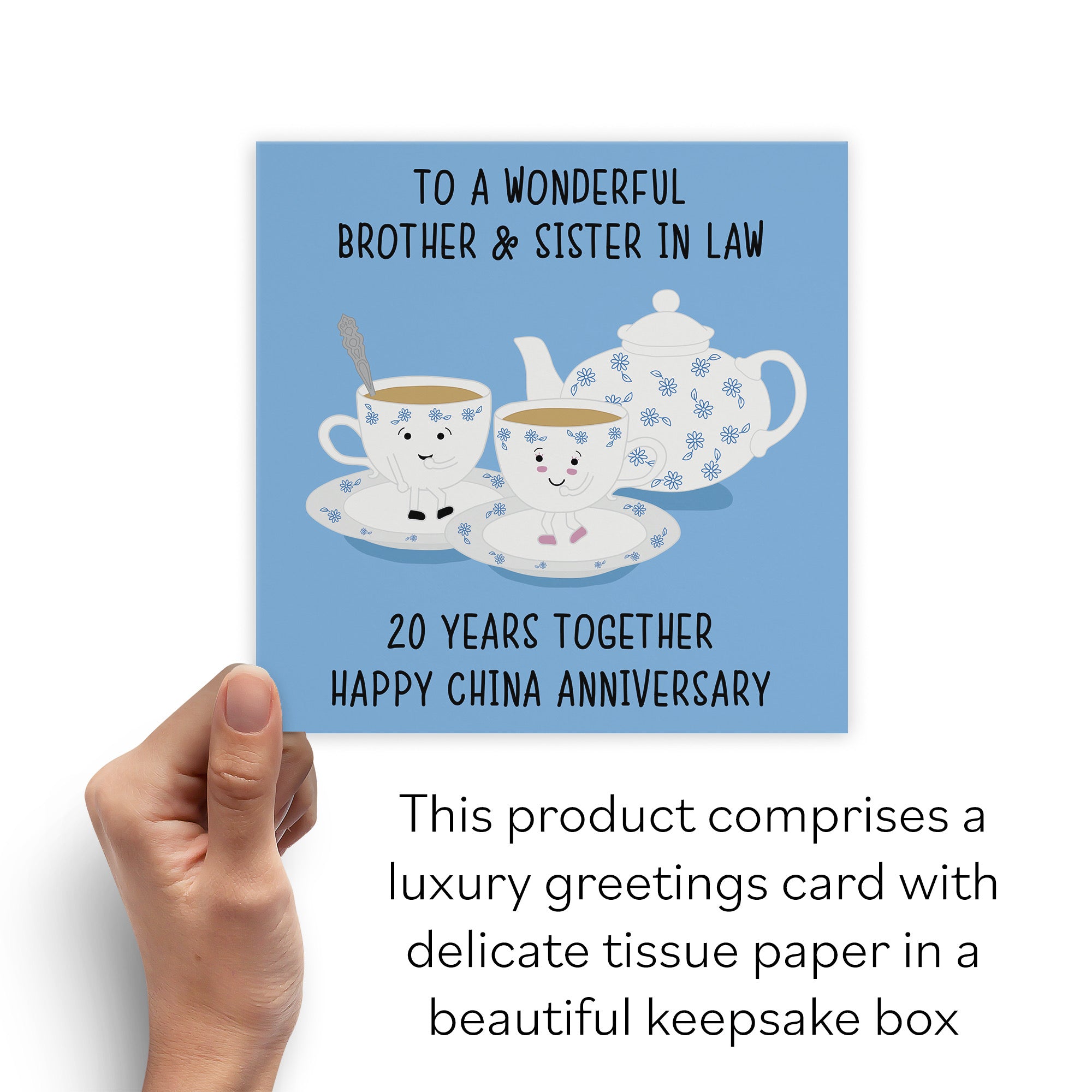 Boxed 20th Brother And Sister In Law Anniversary Card Iconic - Default Title (B0D4ZNYKDS)