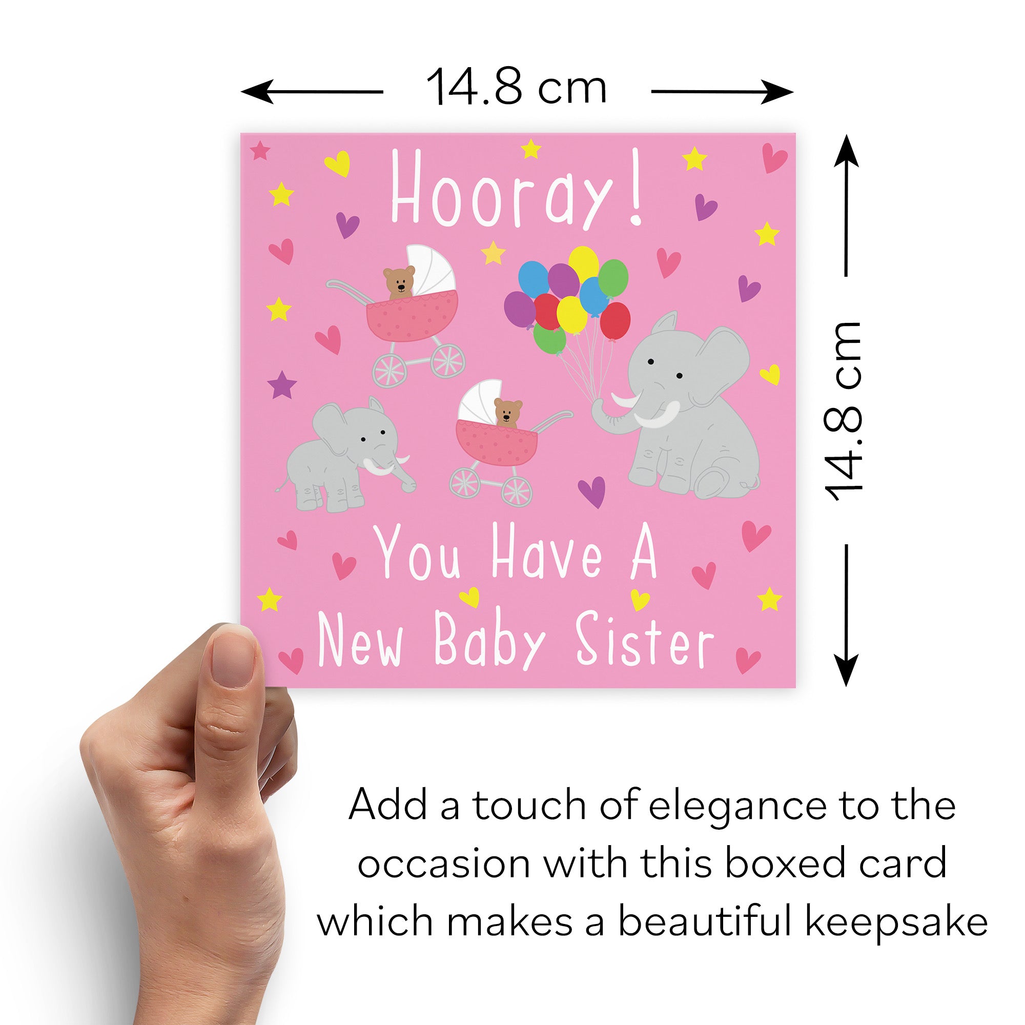 Boxed New Baby Sister Card Hooray! Iconic - Default Title (B0D4ZNZDZY)