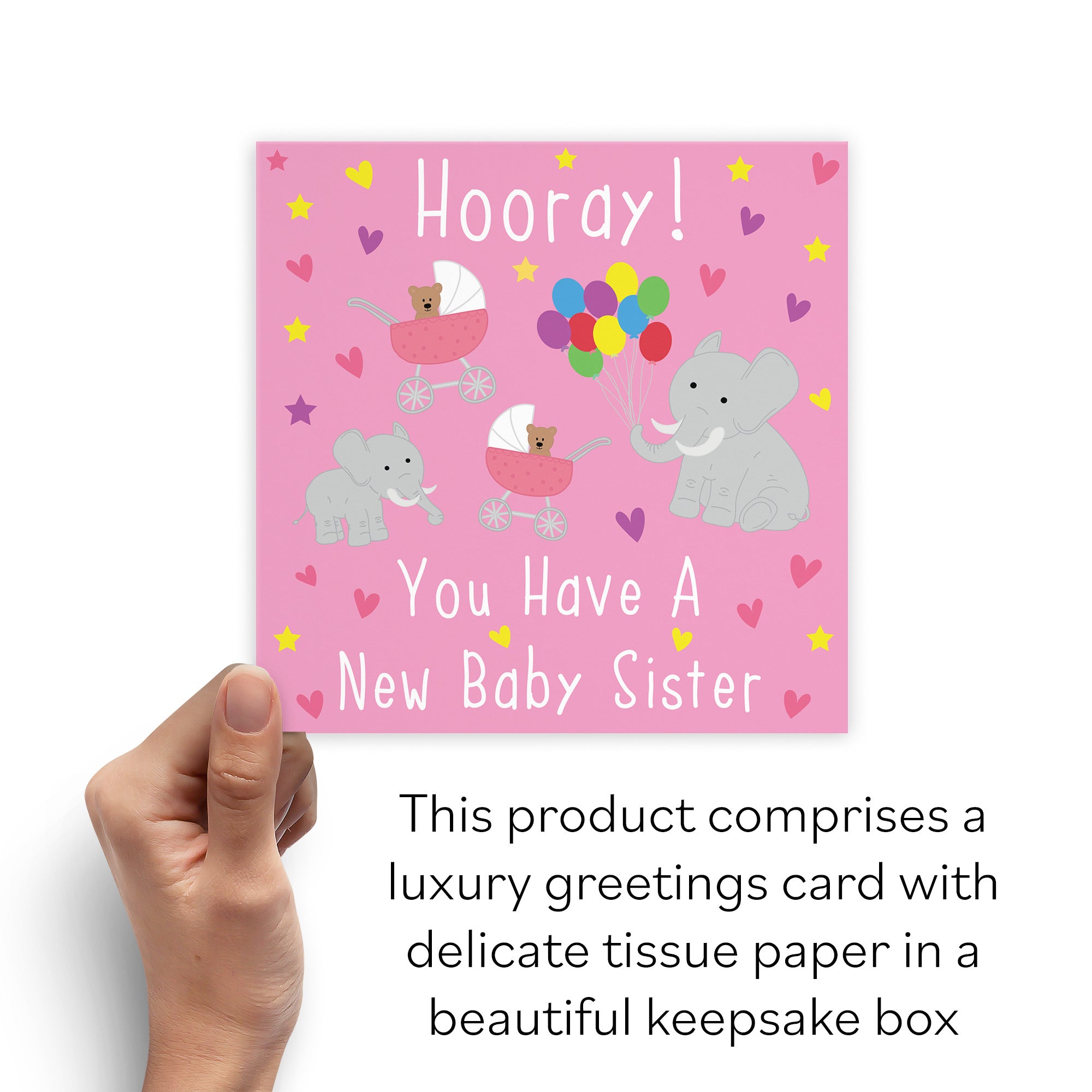 Boxed New Baby Sister Card Hooray! Iconic - Default Title (B0D4ZNZDZY)