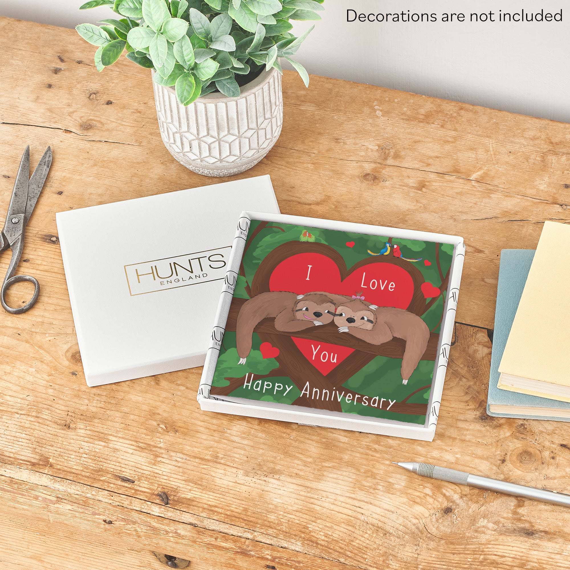 Boxed Romantic Sloths Anniversary Card Cute Animals - Default Title (B0D4ZNZF11)