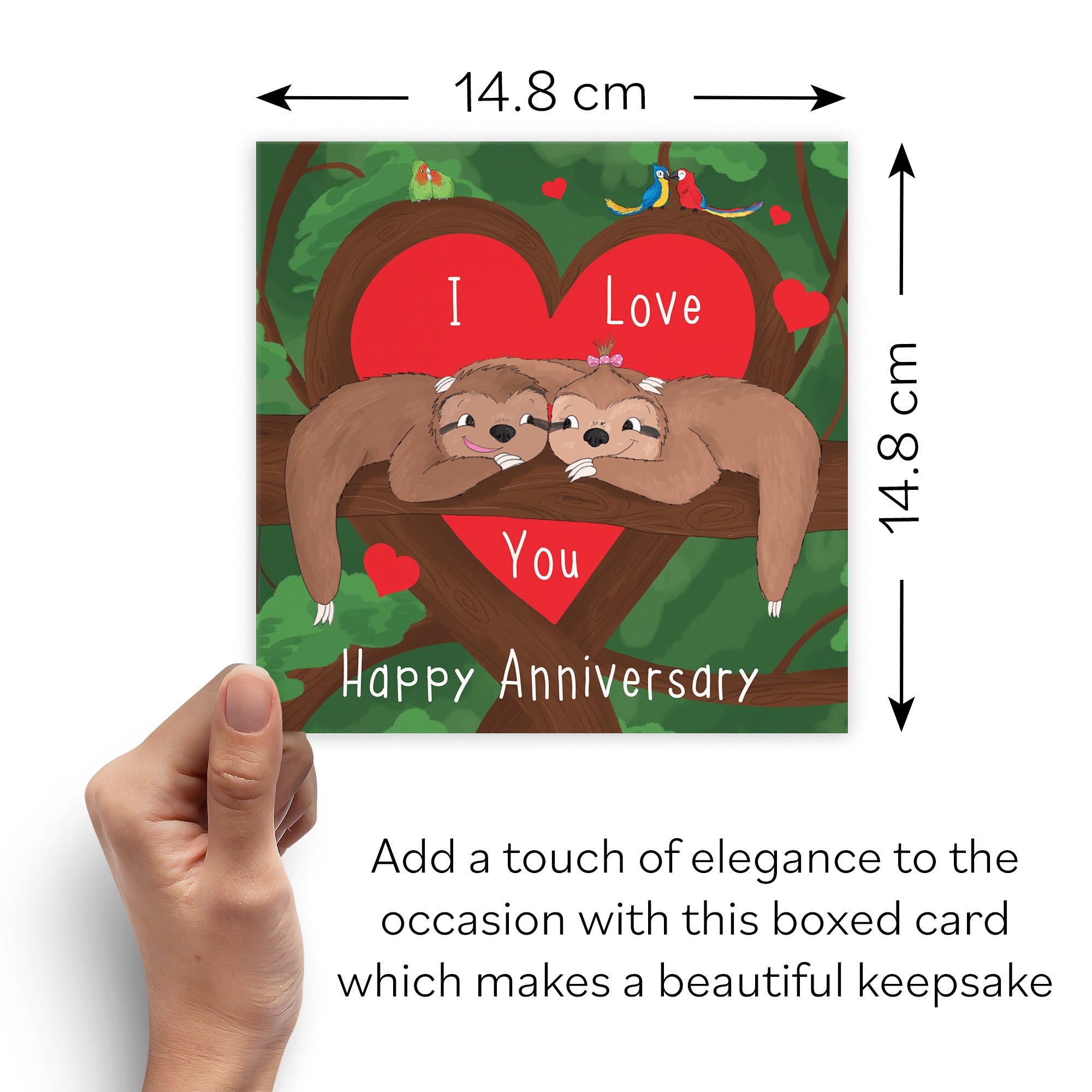 Boxed Romantic Sloths Anniversary Card Cute Animals - Default Title (B0D4ZNZF11)